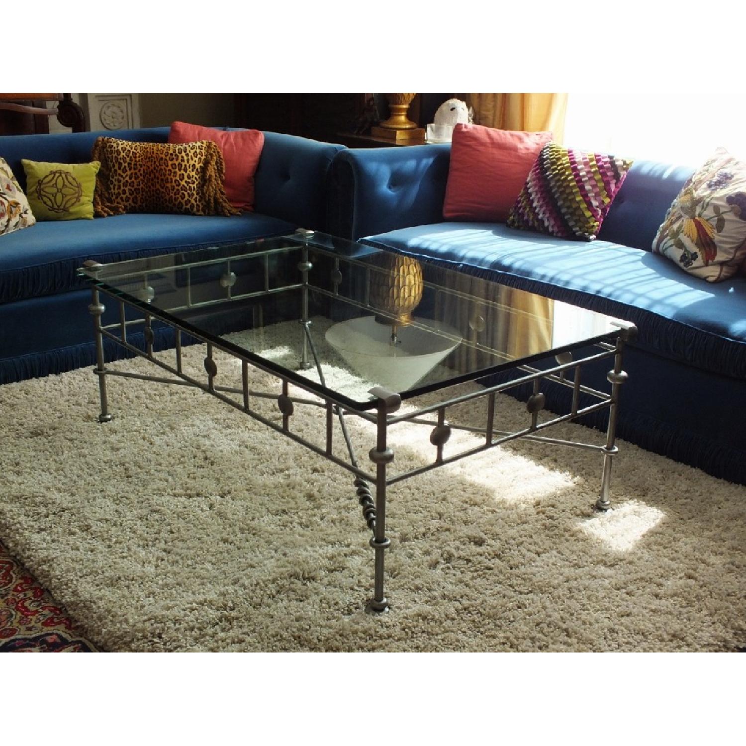 Diego Giacometti Style Iron & Glass Coffee Table - image-1