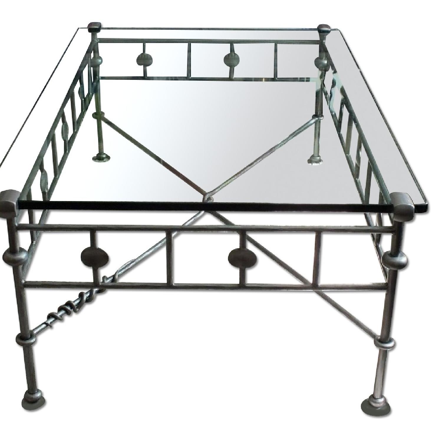 Diego Giacometti Style Iron & Glass Coffee Table - image-0