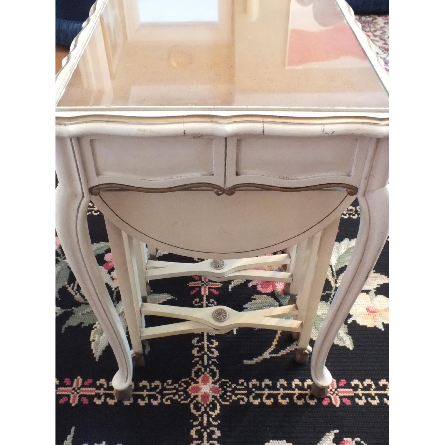 Vintage Italian Lacquered Table w/ 2 Sstools - image-4