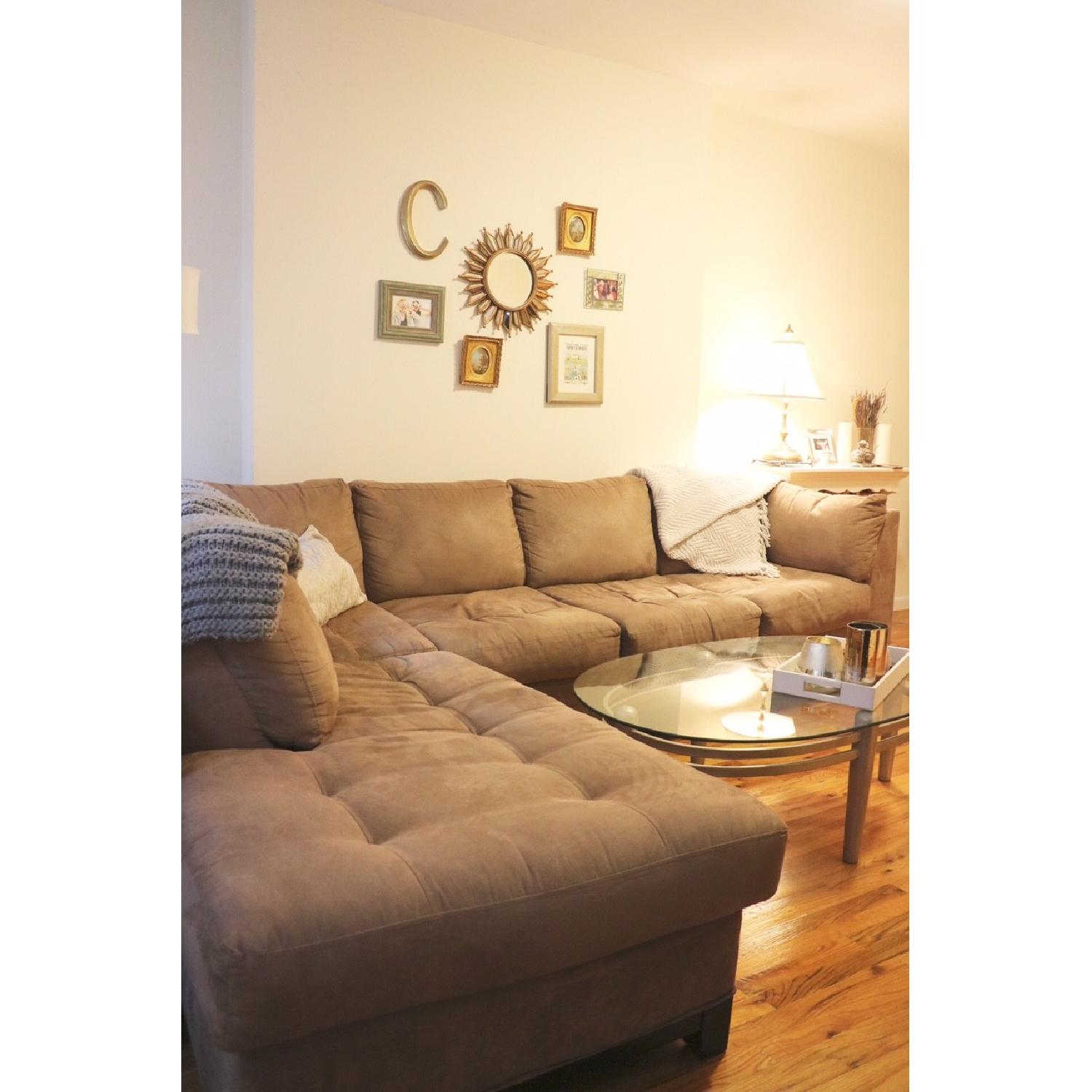 Raymour & Flanigan Cindy Crawford Home Metropolis Beige 2 Piece Sectional - image-2