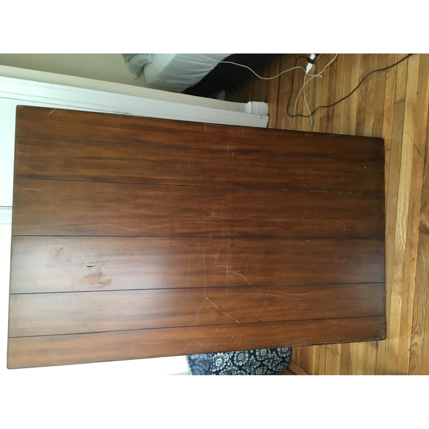 Pier 1 Rustic Wooden Table w/ 1 Matching Bench - image-1