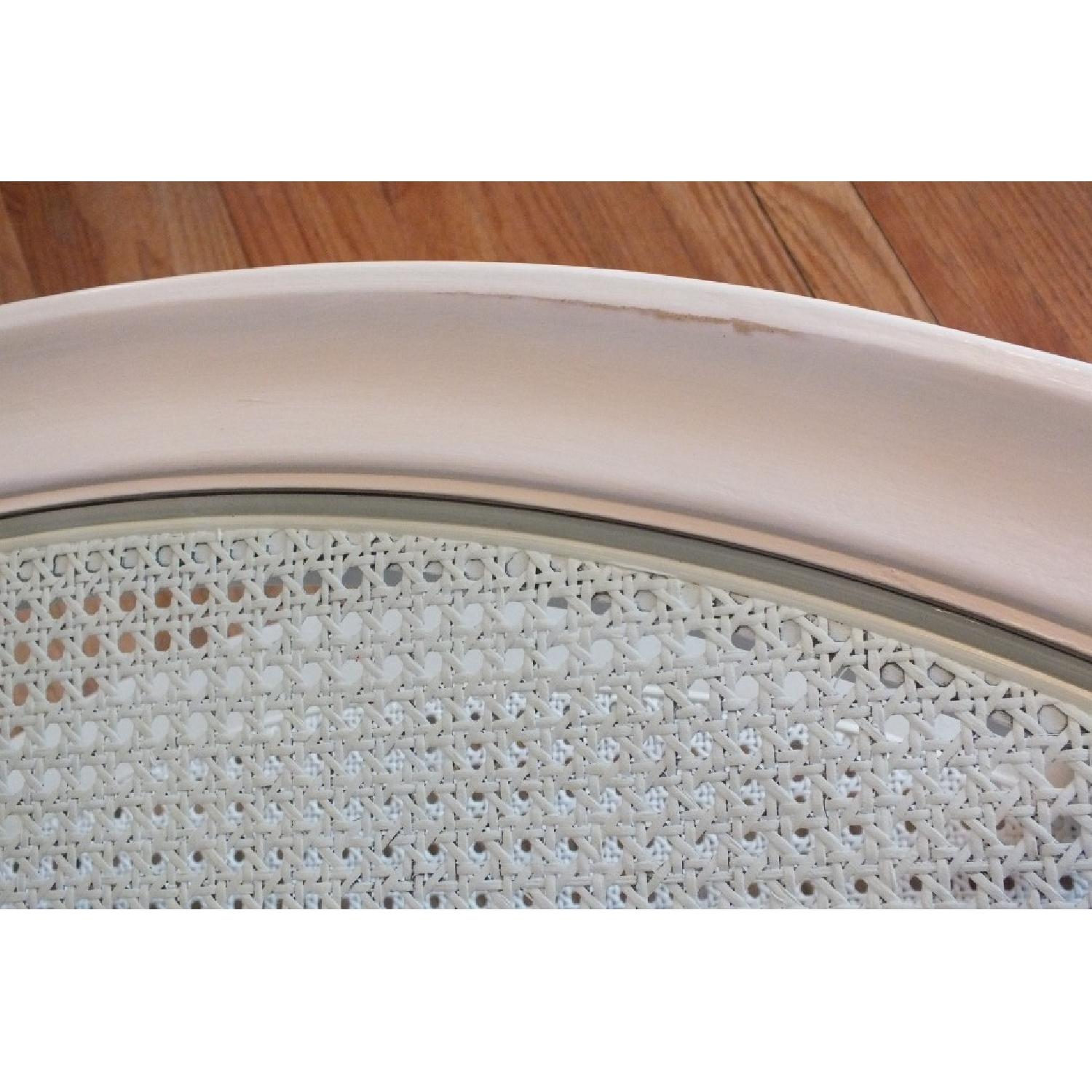 Custom Made Mid-Century Round White Caned Coffee Table - image-5