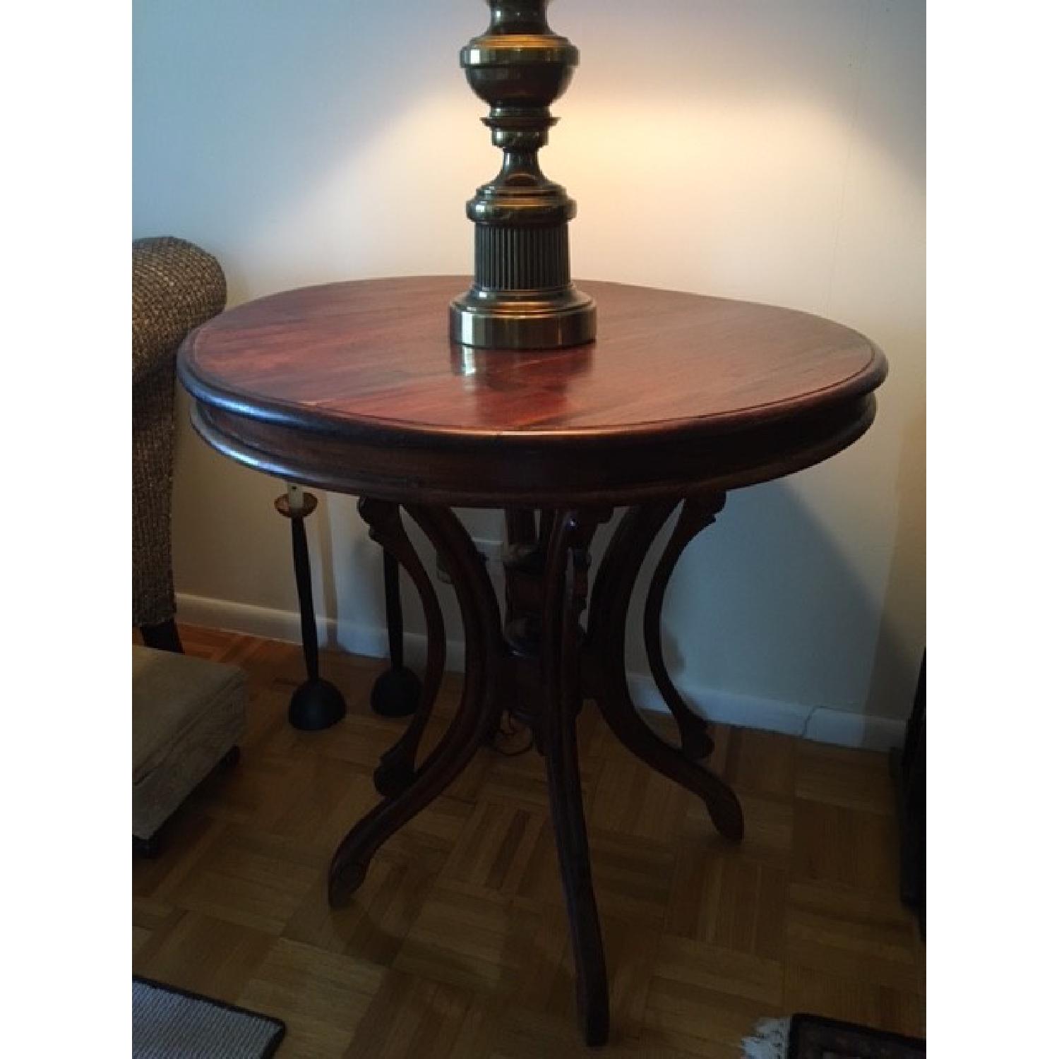 Vintage Walnut Drum Side Table - image-3