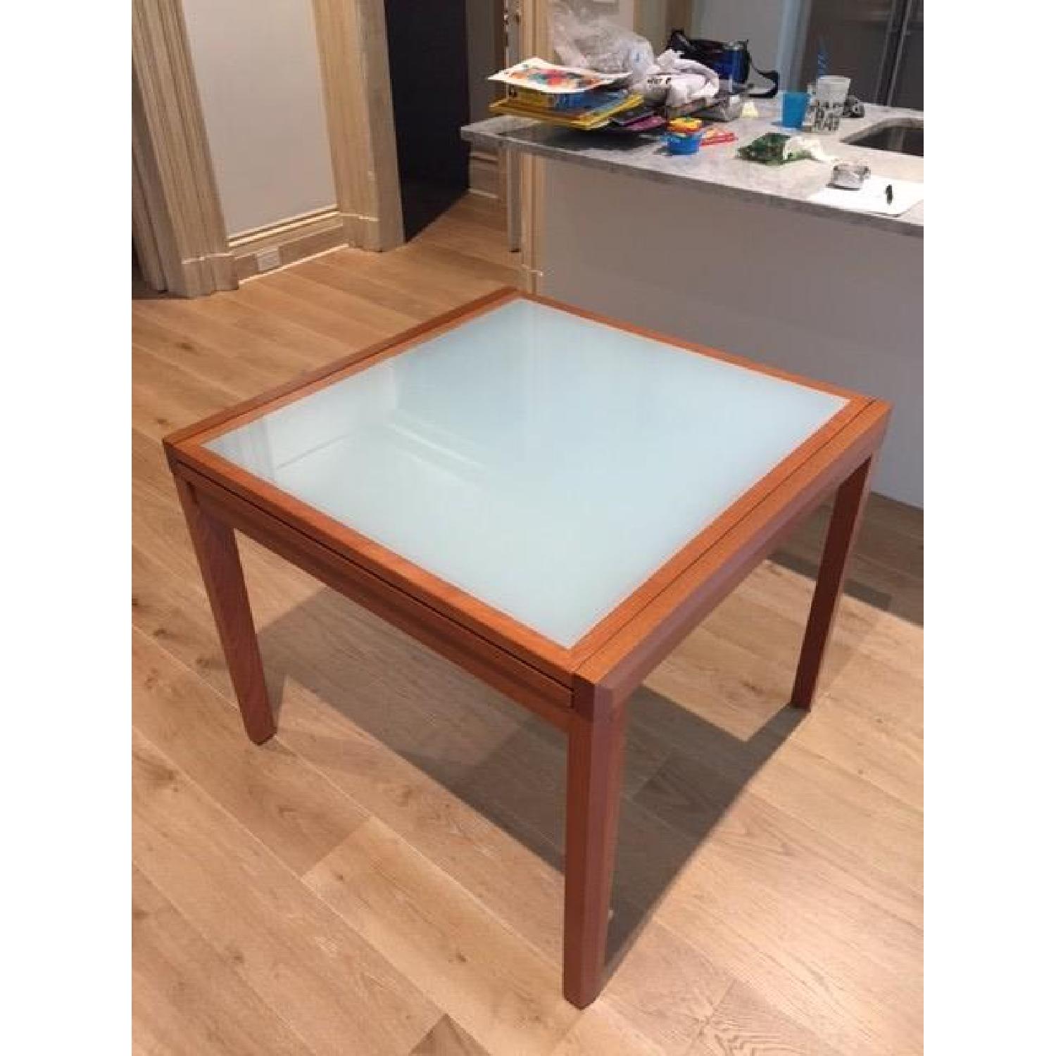 Extendable Glass Top Dining Table with Four Chairs - image-2