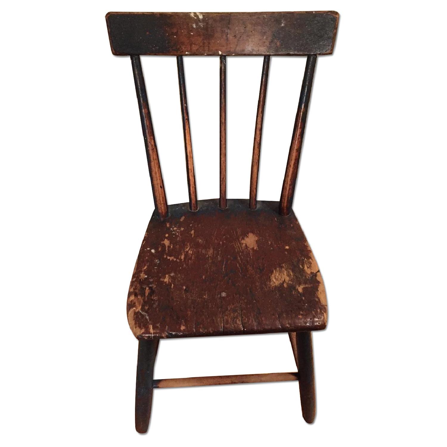 Antique circa 1800s Wooden Farm Chair AptDeco