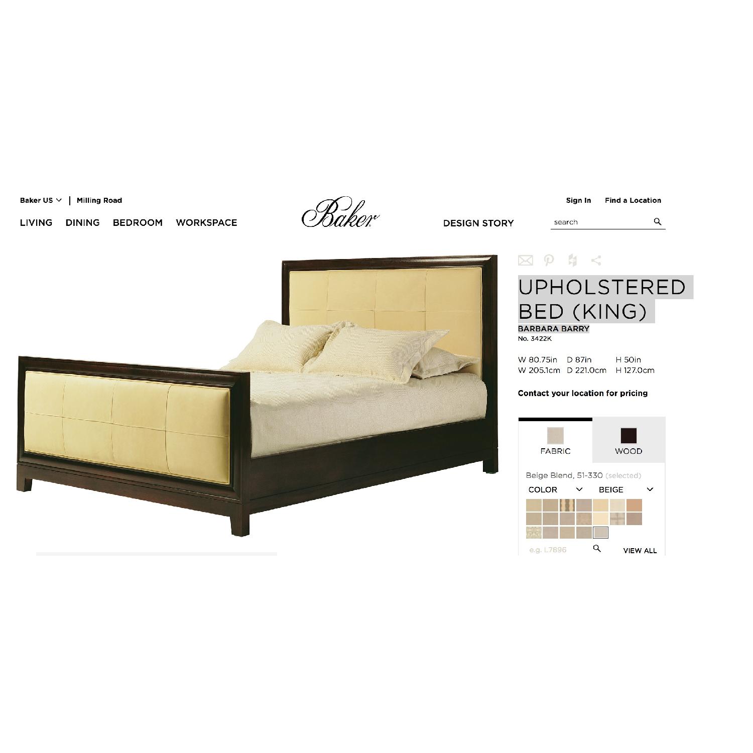 Baker Barbara Barry Upholsterered King Size Bed - image-2