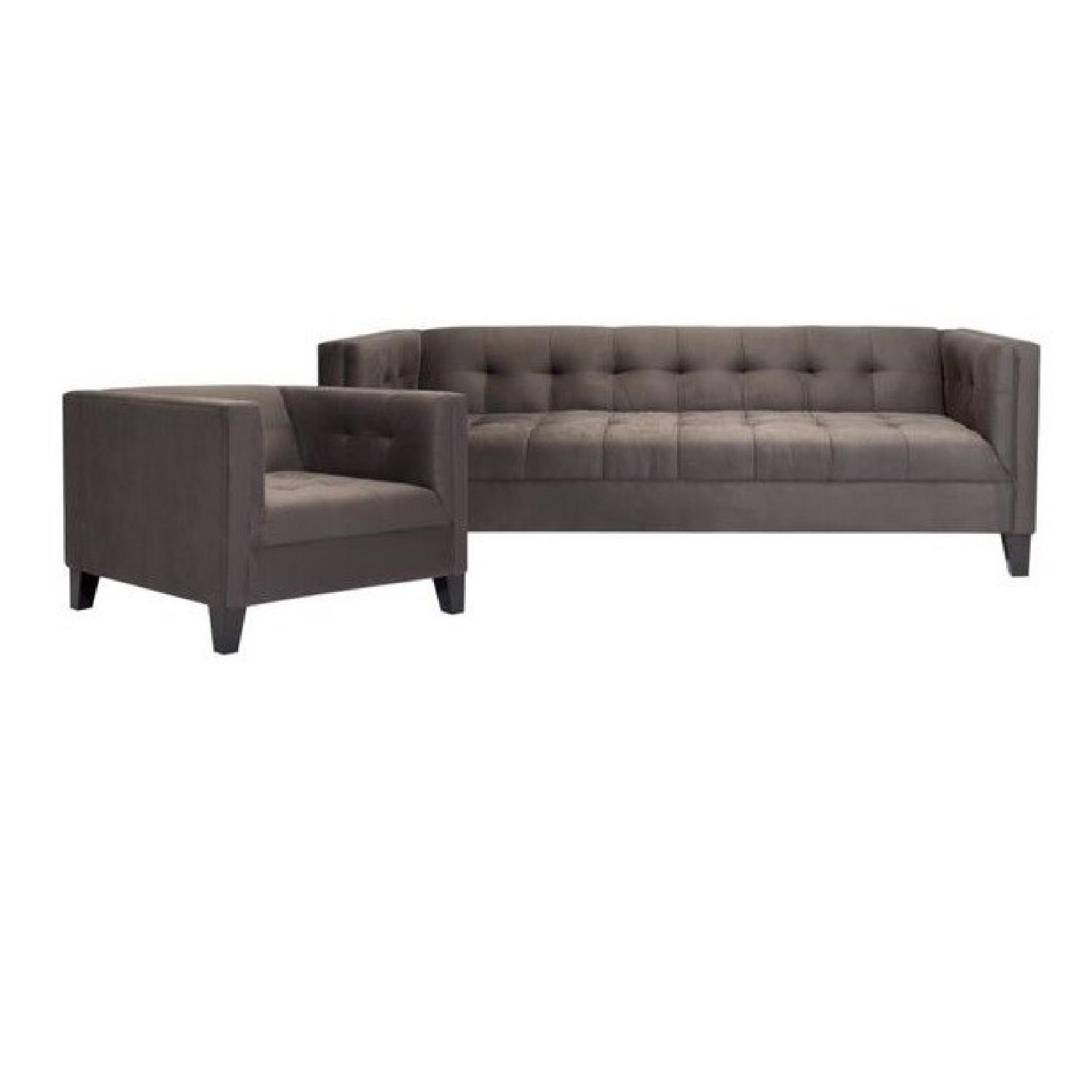 Z Gallerie Benny Tufted Sofa + Chair - image-2
