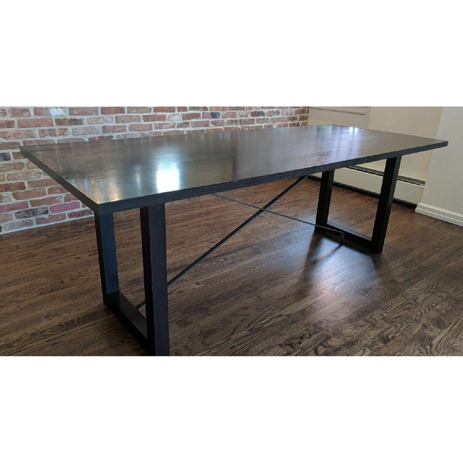 Custom Single Slab Dark Wood Dining Table - image-1