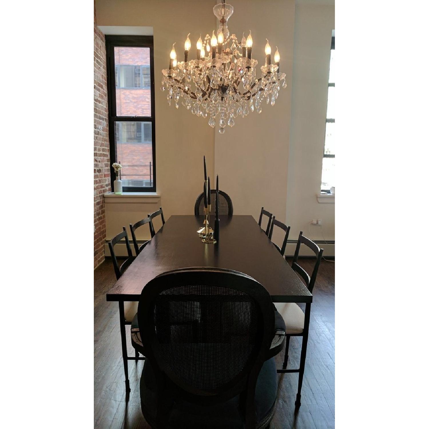 Custom Single Slab Dark Wood Dining Table - image-5