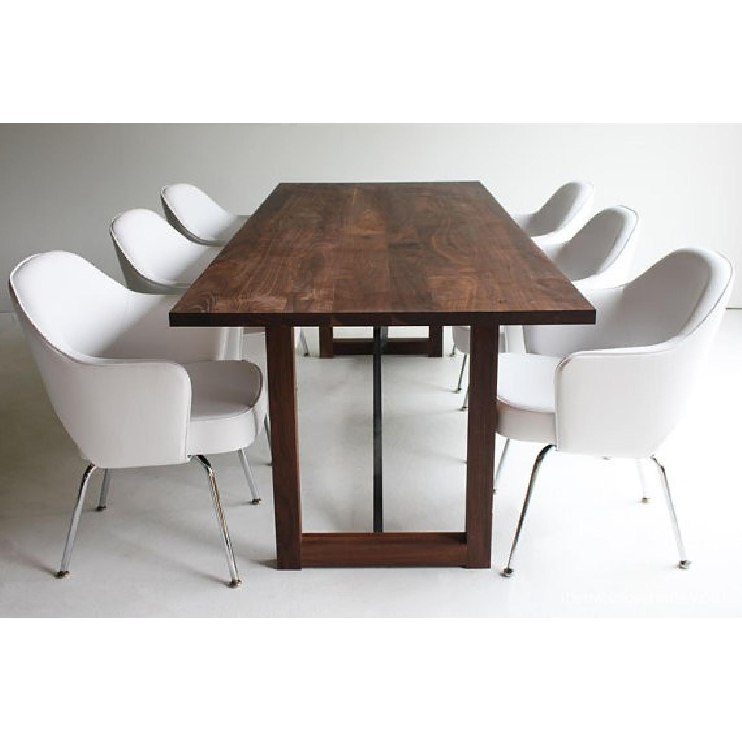 Custom Single Slab Dark Wood Dining Table - image-8