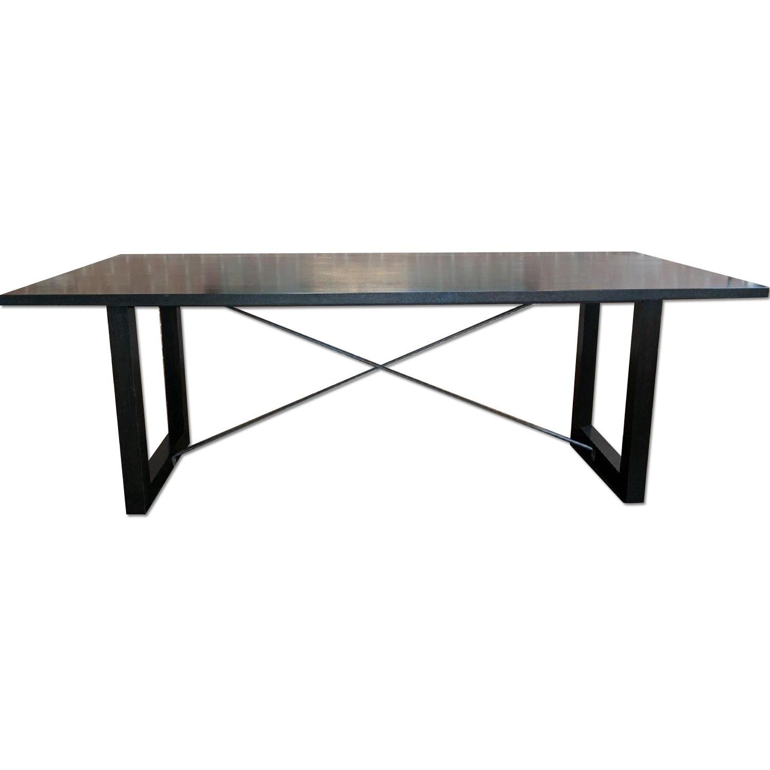 Custom Single Slab Dark Wood Dining Table - image-0