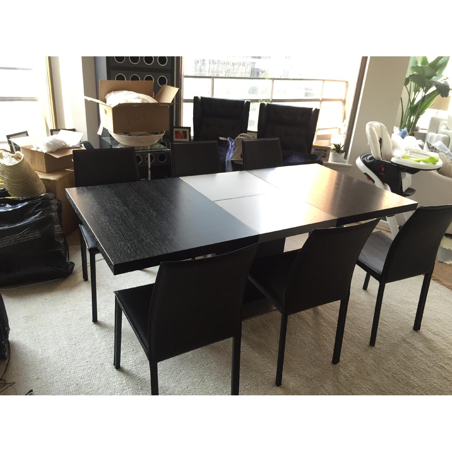 BoConcept Black Extendable Dining Table w/ 6 Chairs - image-3