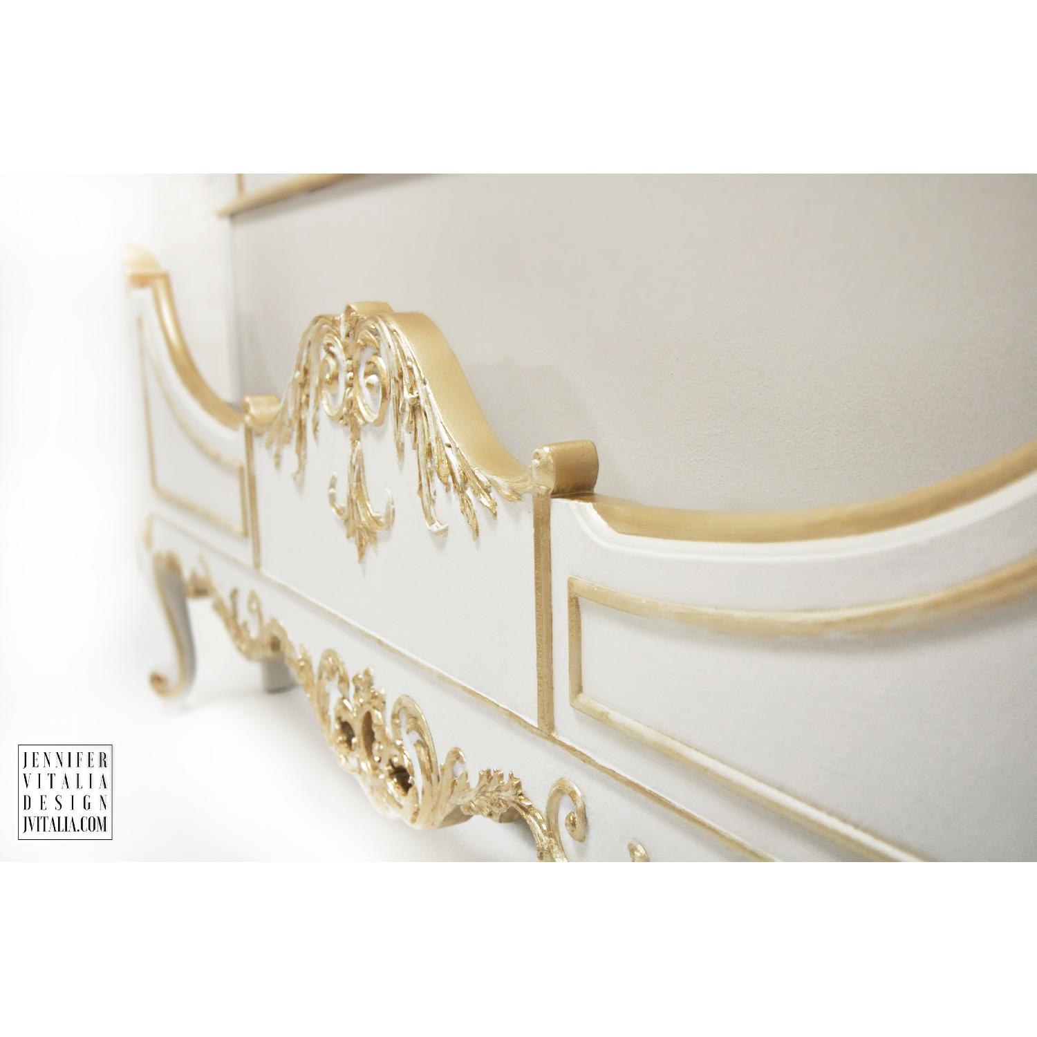 French Antique Twin Bed in Cream & Gold - image-2