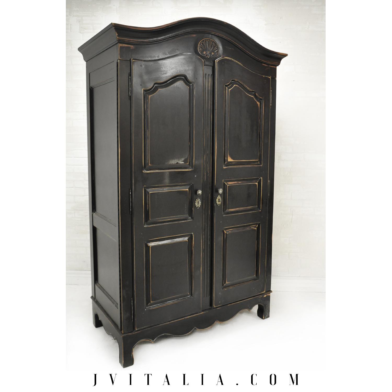 Thomasville French Black Distressed Storage Armoire - image-4