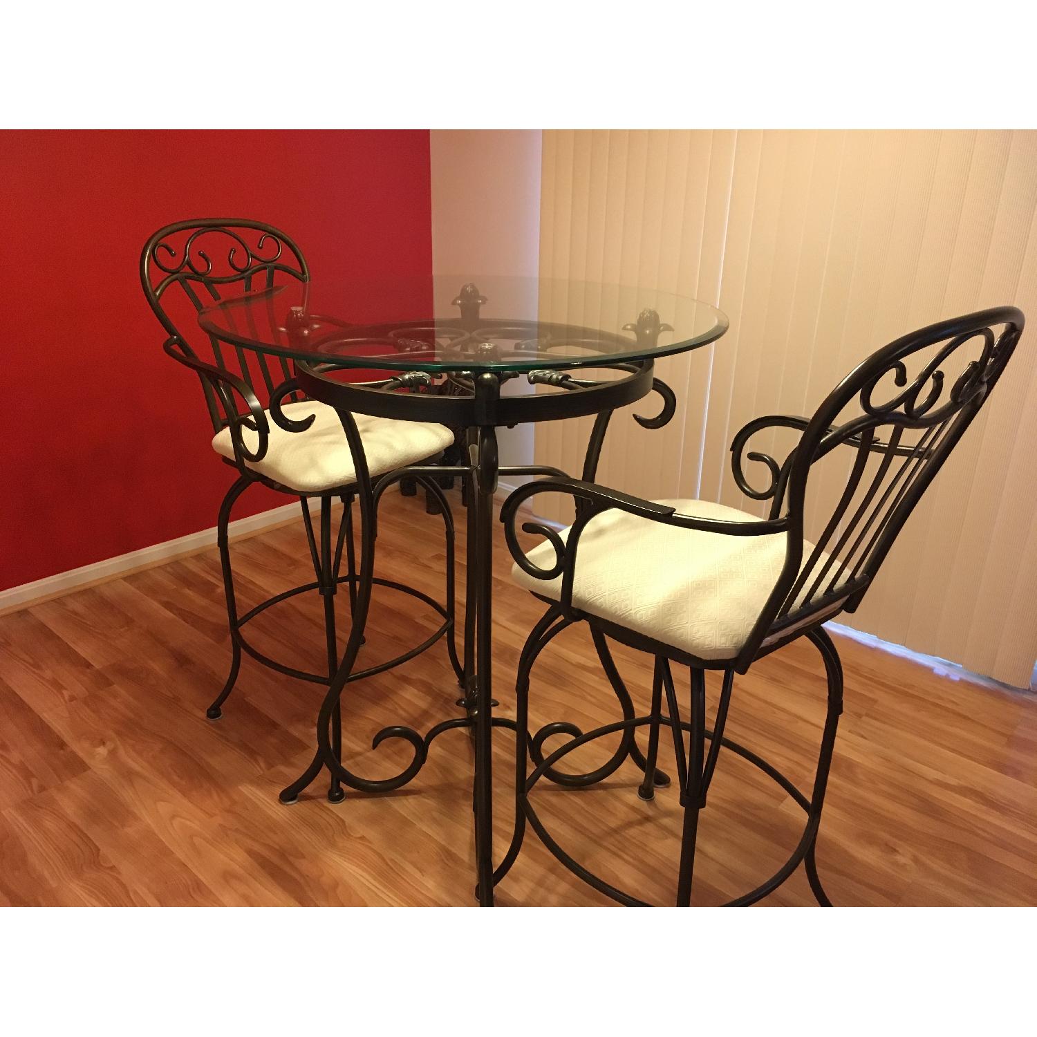 Havertys Kitchen Table w/ 2 Bar Stools - image-1