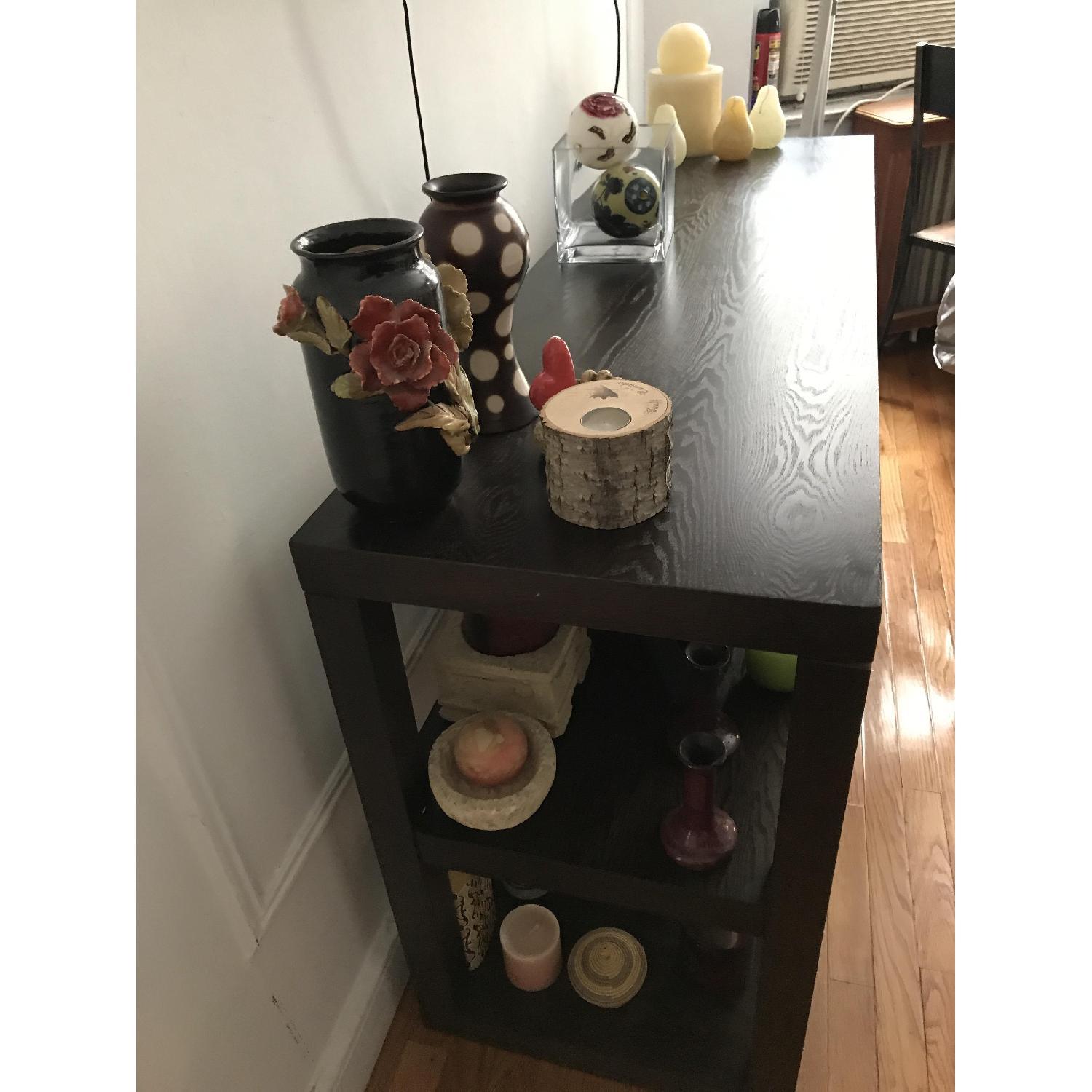 West Elm Dark Brown Wood Console - image-2
