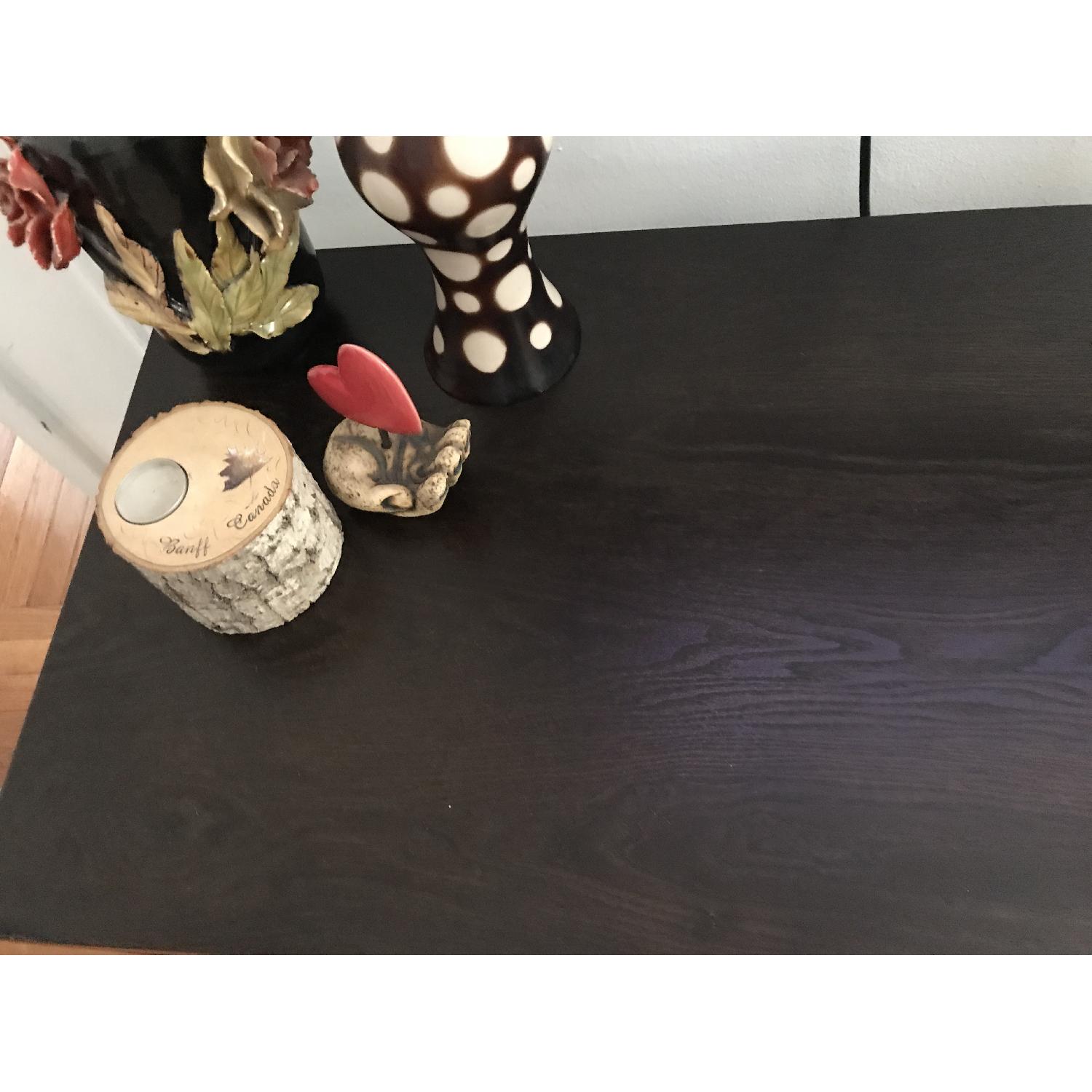West Elm Dark Brown Wood Console - image-3