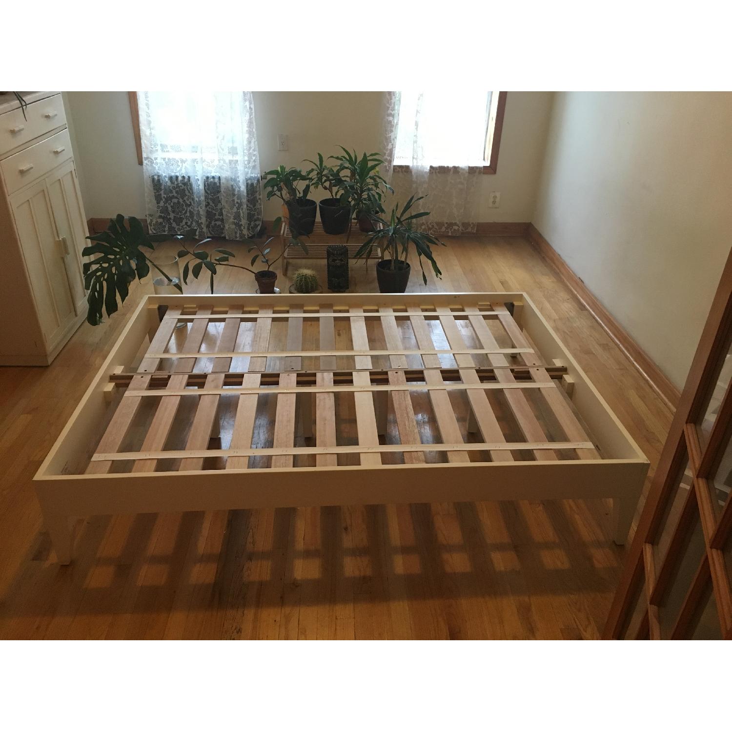 West Elm Narrow Leg Wood Bed in White Lacquer - image-1