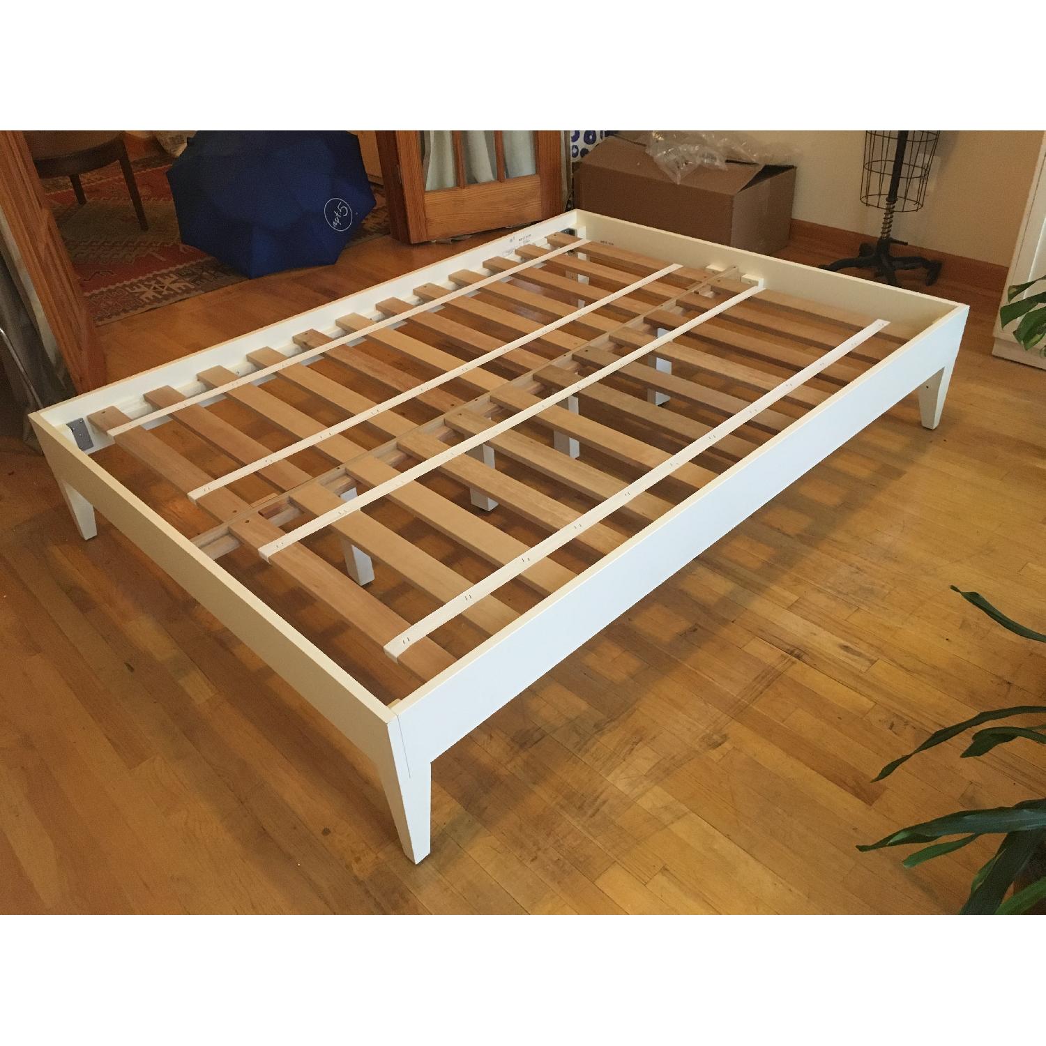 West Elm Narrow Leg Wood Bed in White Lacquer - image-2