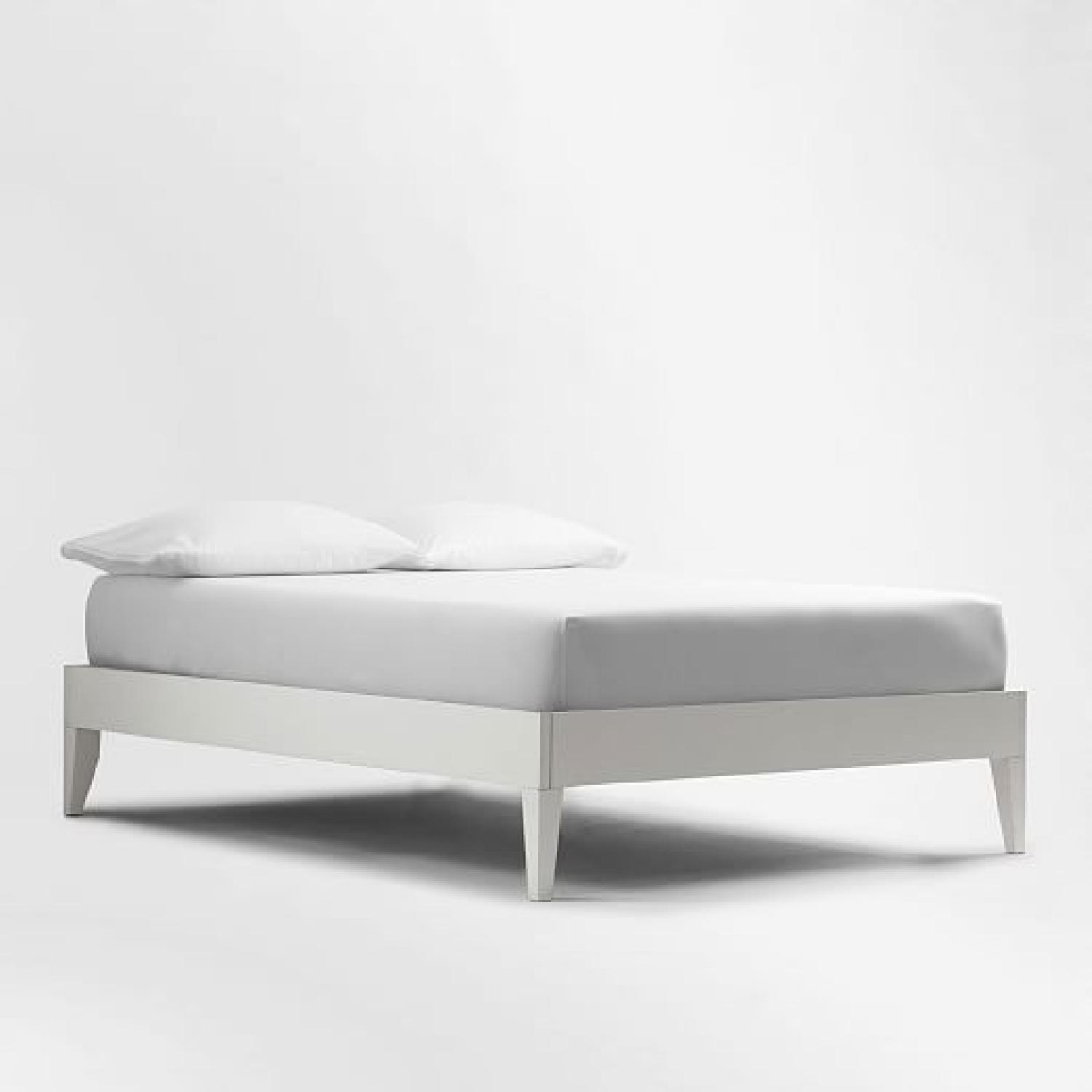 West Elm Narrow Leg Wood Bed in White Lacquer - image-0