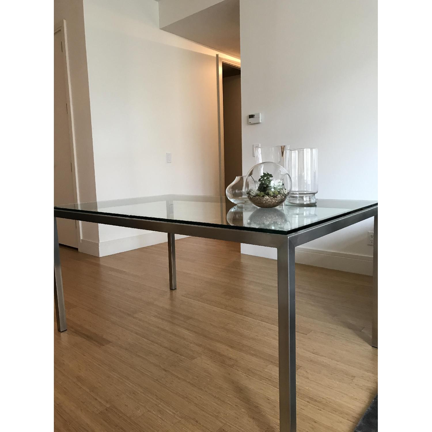 Room & Board Glass Table w/ Metal Frame - image-1