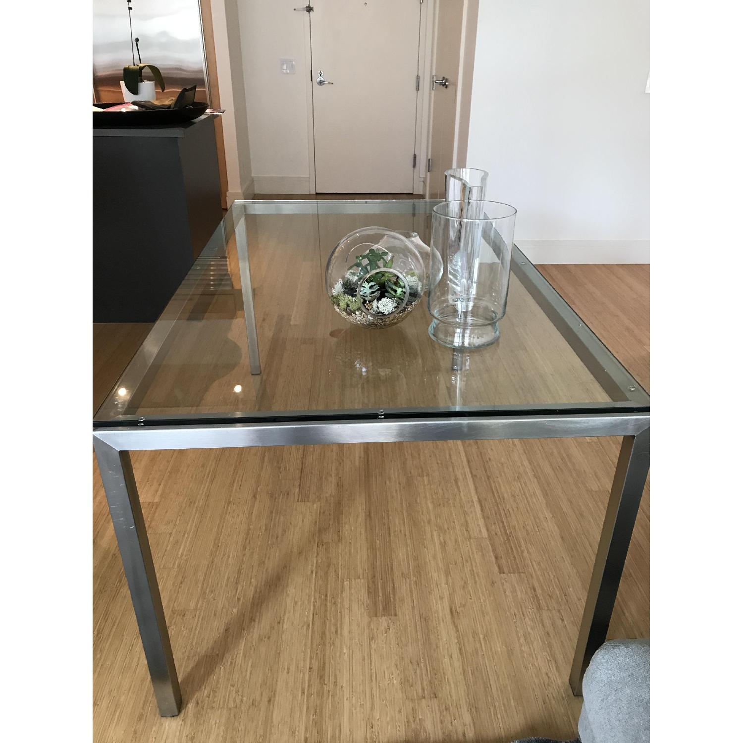 Room & Board Glass Table w/ Metal Frame - image-2