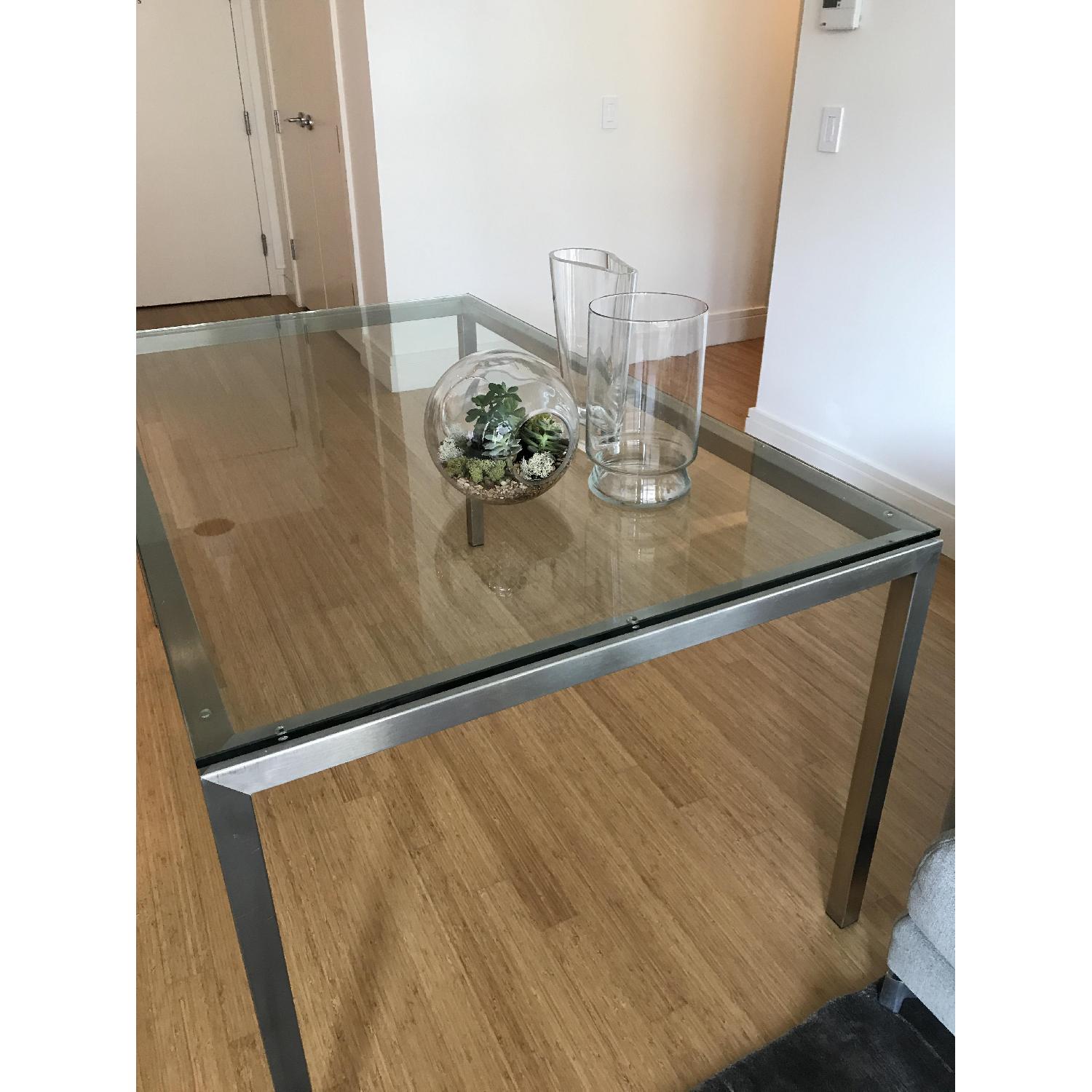 Room & Board Glass Table w/ Metal Frame - image-3
