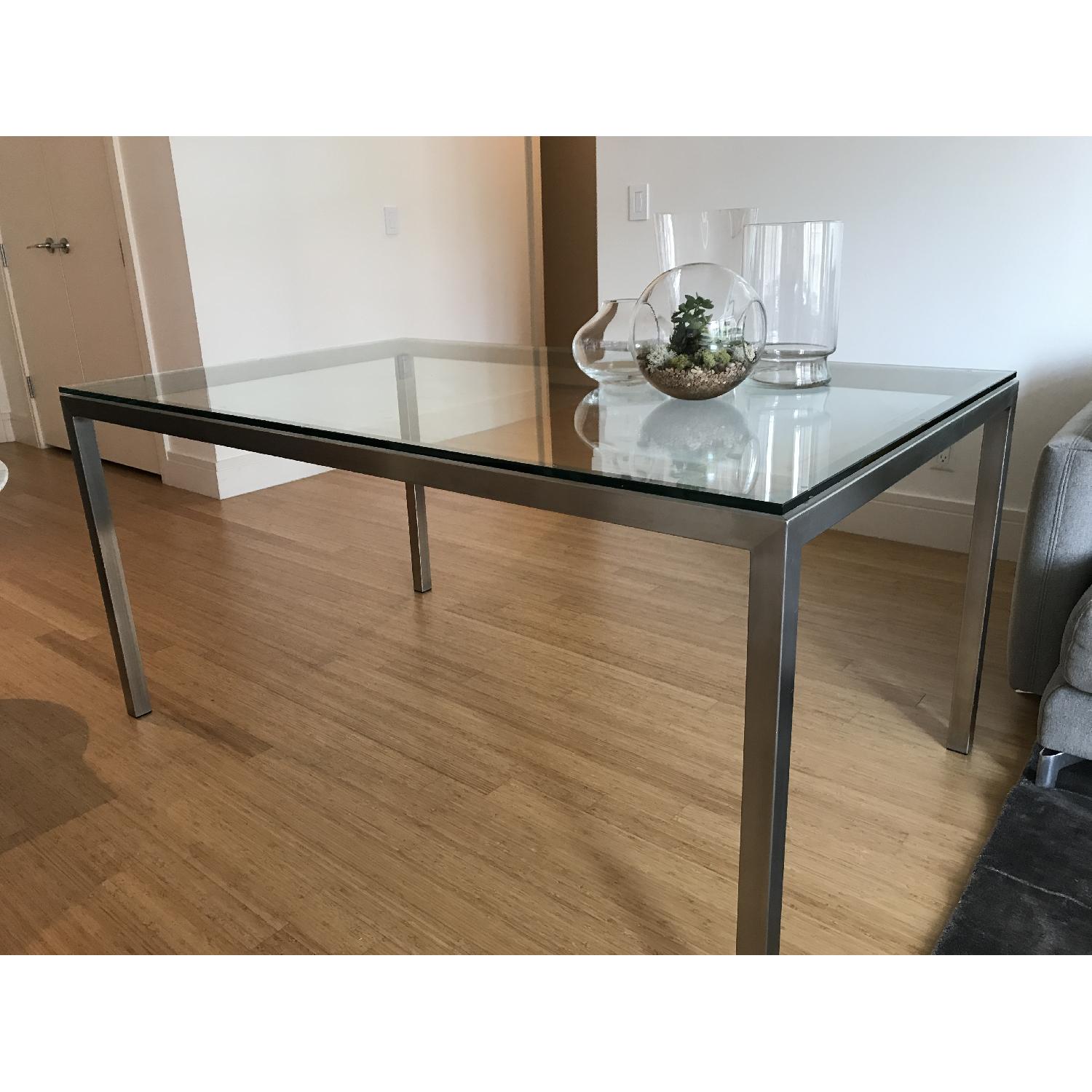 Room & Board Glass Table w/ Metal Frame - image-4