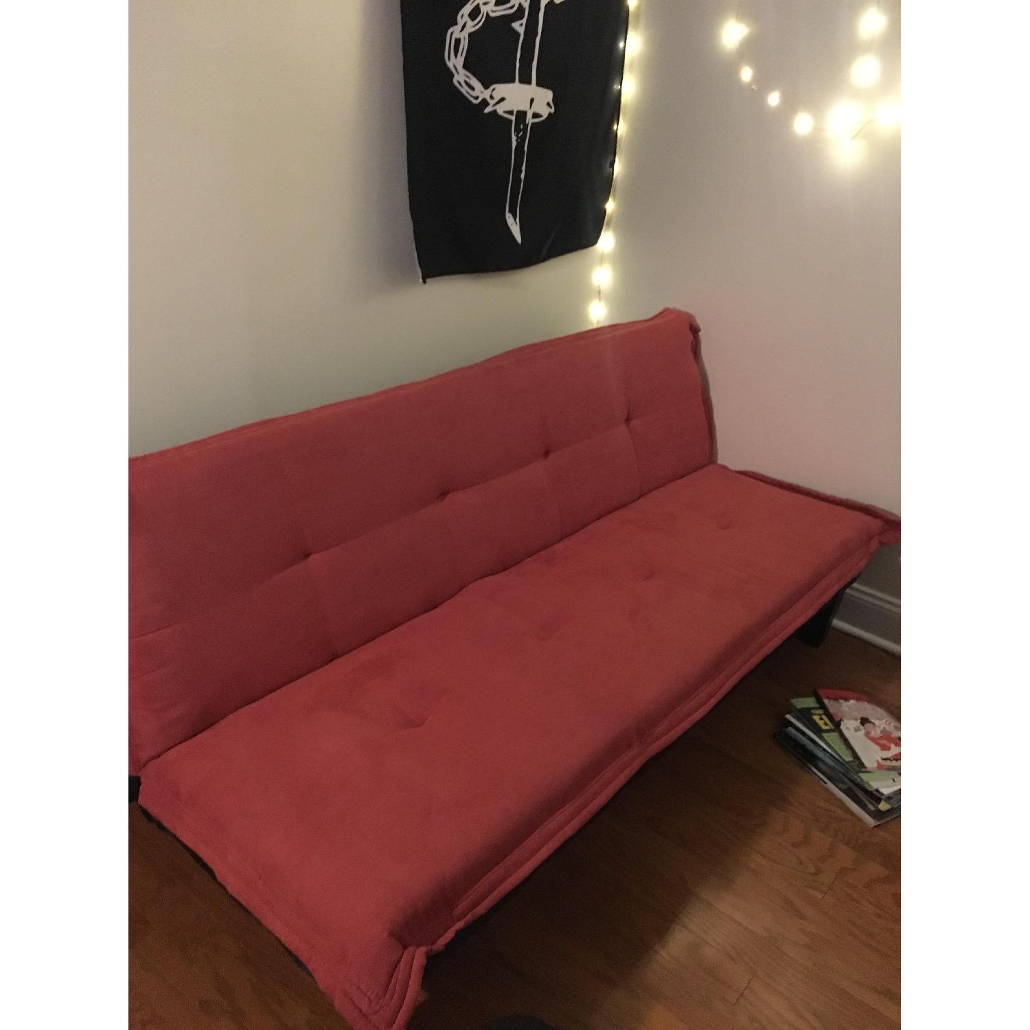 DHP Furniture Convertible Red Sofa Bed - image-2