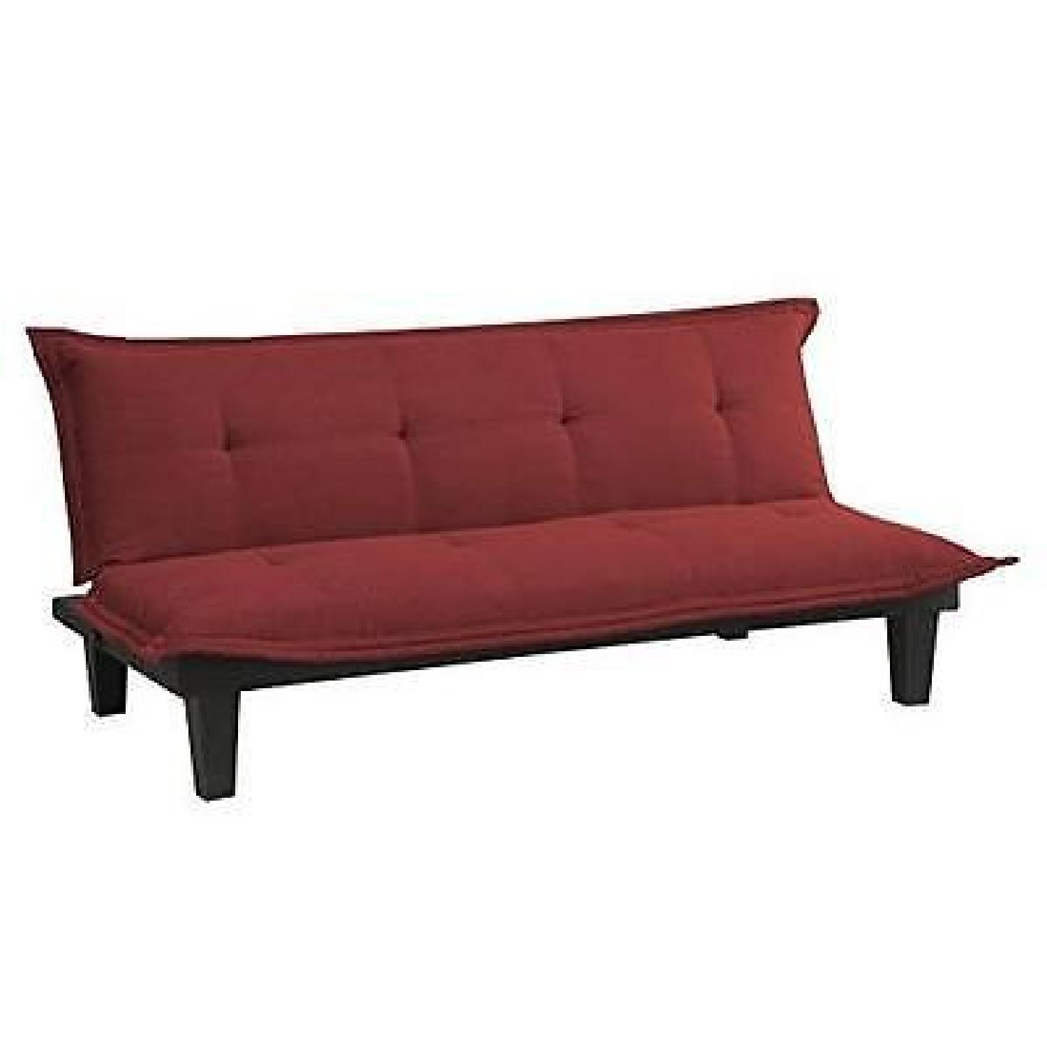 DHP Furniture Convertible Red Sofa Bed - image-0