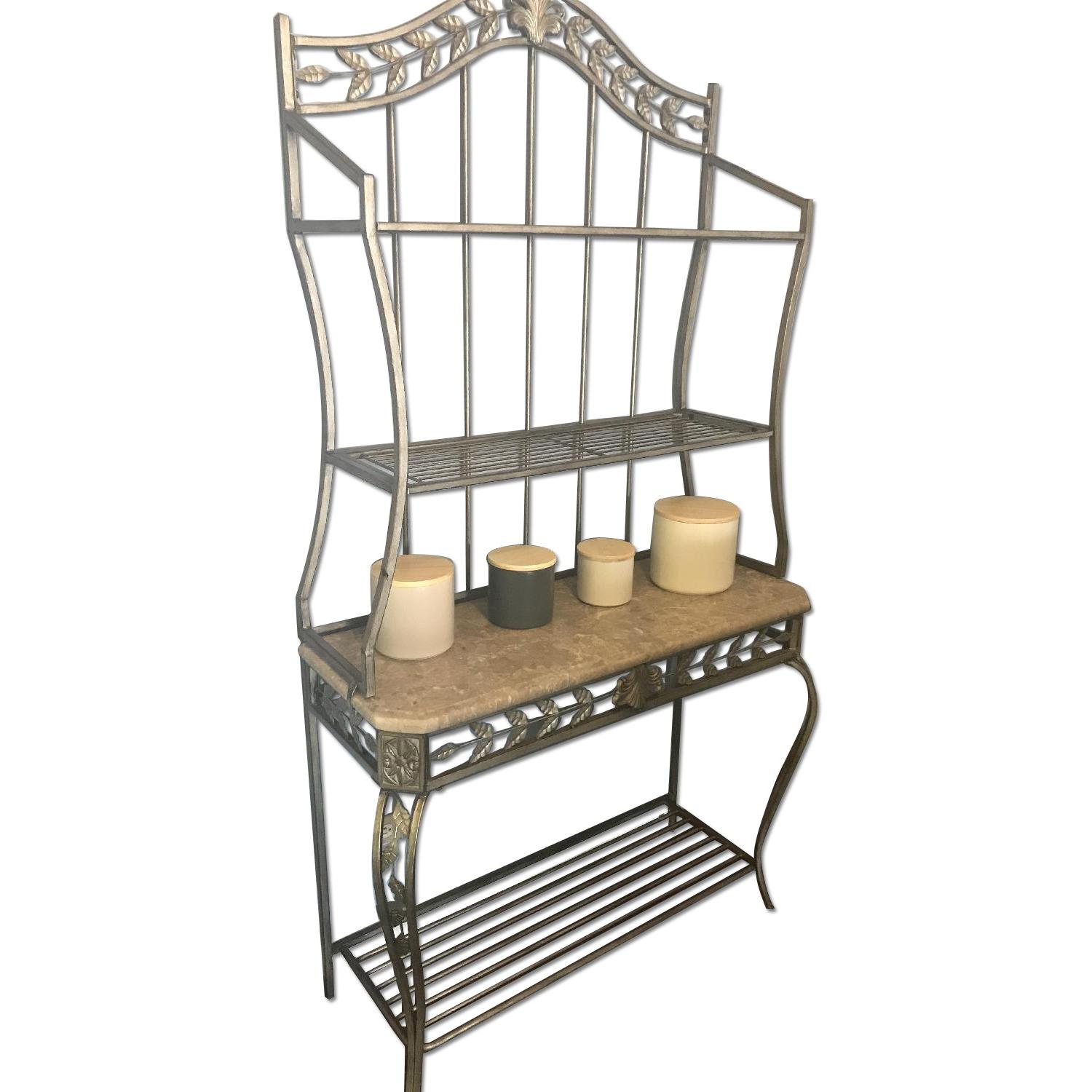 Iron & Marble Bakers Rack AptDeco