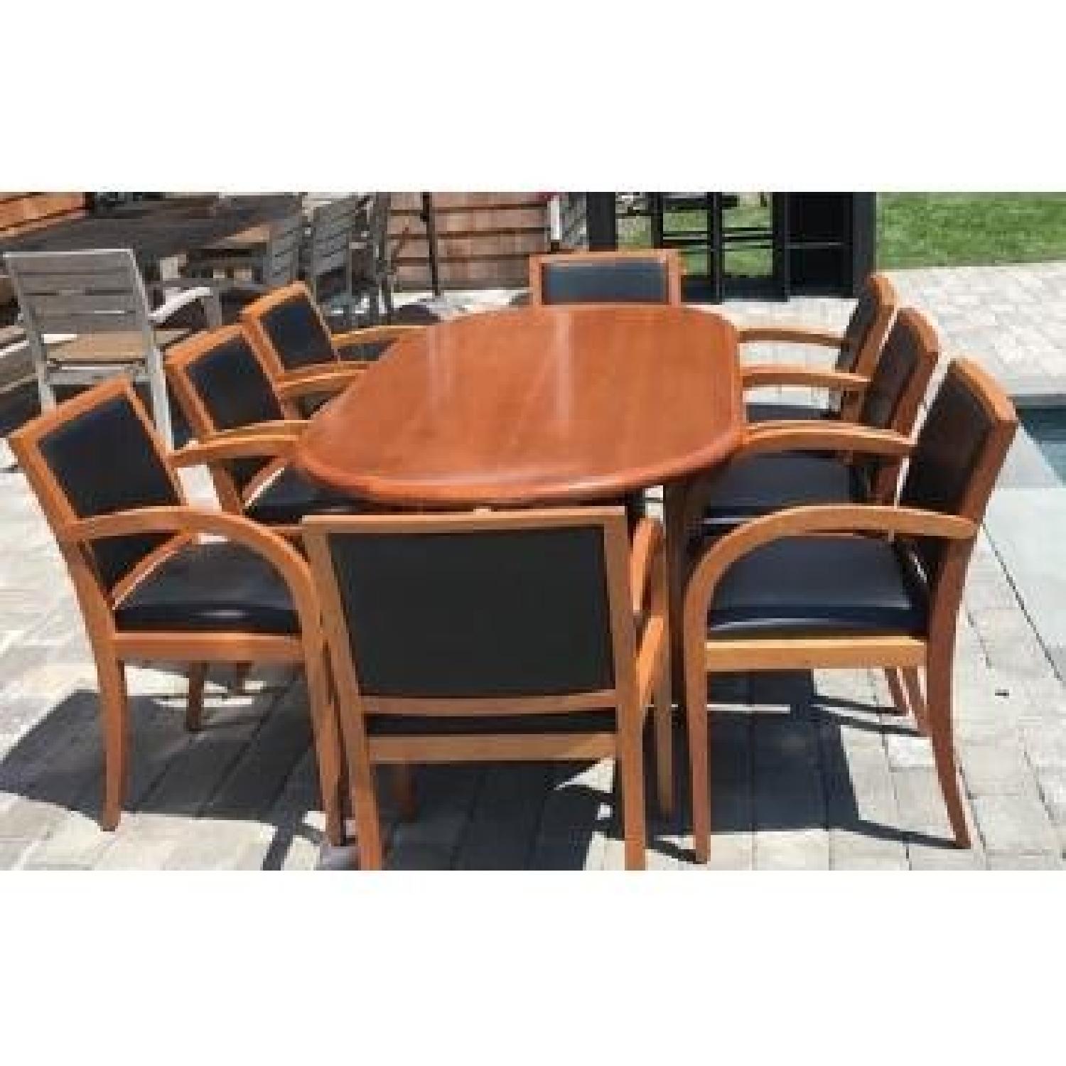 Geiger Brickel Cherry Wood & Leather Chairs - image-2