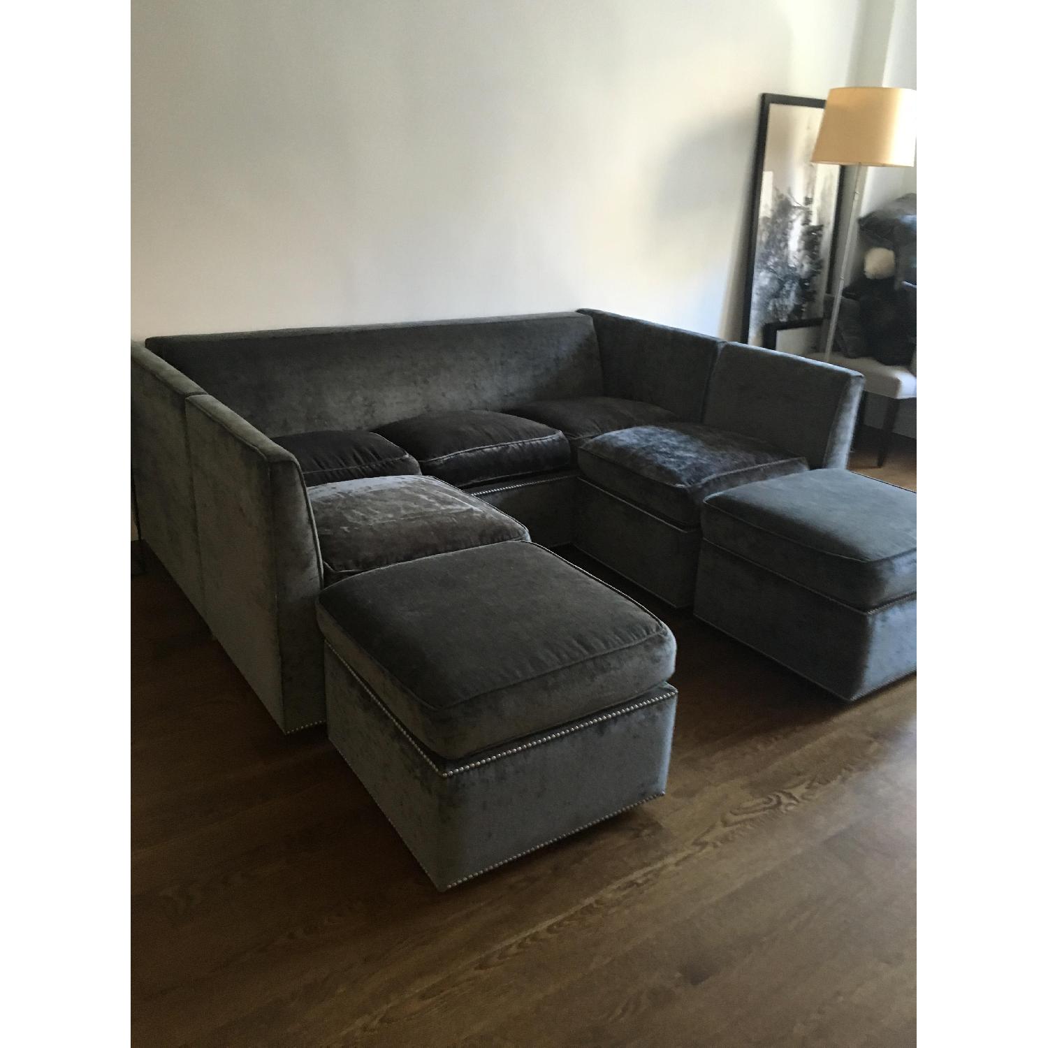 Carlyle Custom Sectional Sleeper Sofa w/ 2 Storage Ottomans - image-1