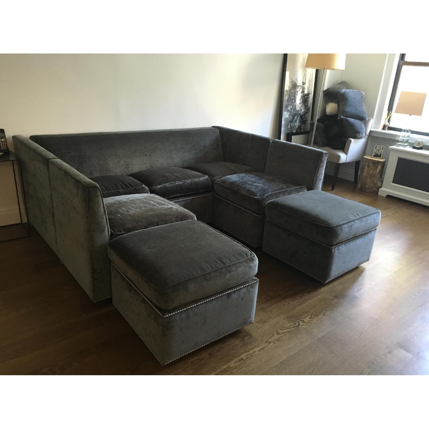 Carlyle Custom Sectional Sleeper Sofa w/ 2 Storage Ottomans - image-2
