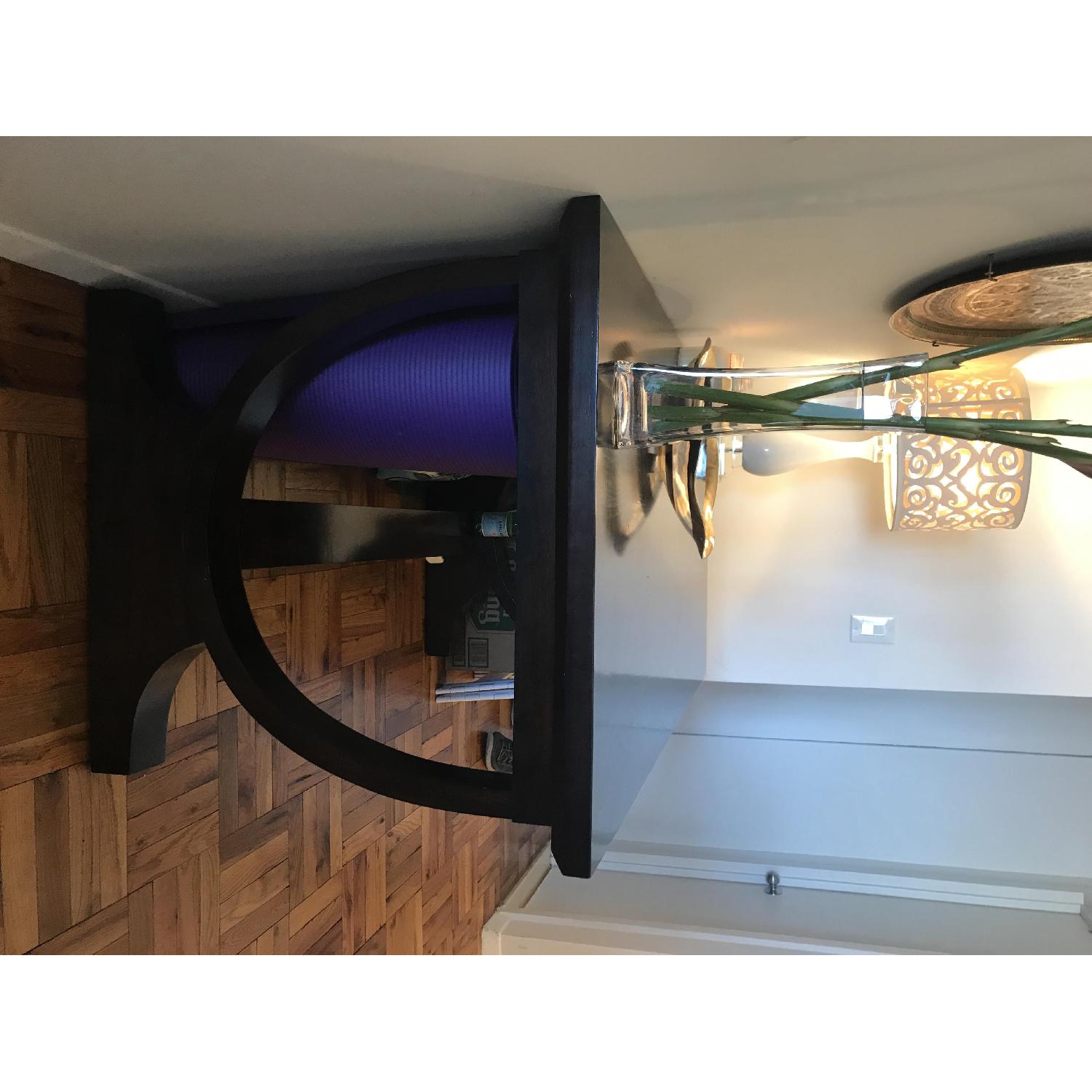 Artistica Large Dark wood Desk/Entryway Table w/ Anthropologie Interchangeable Hardware - image-2