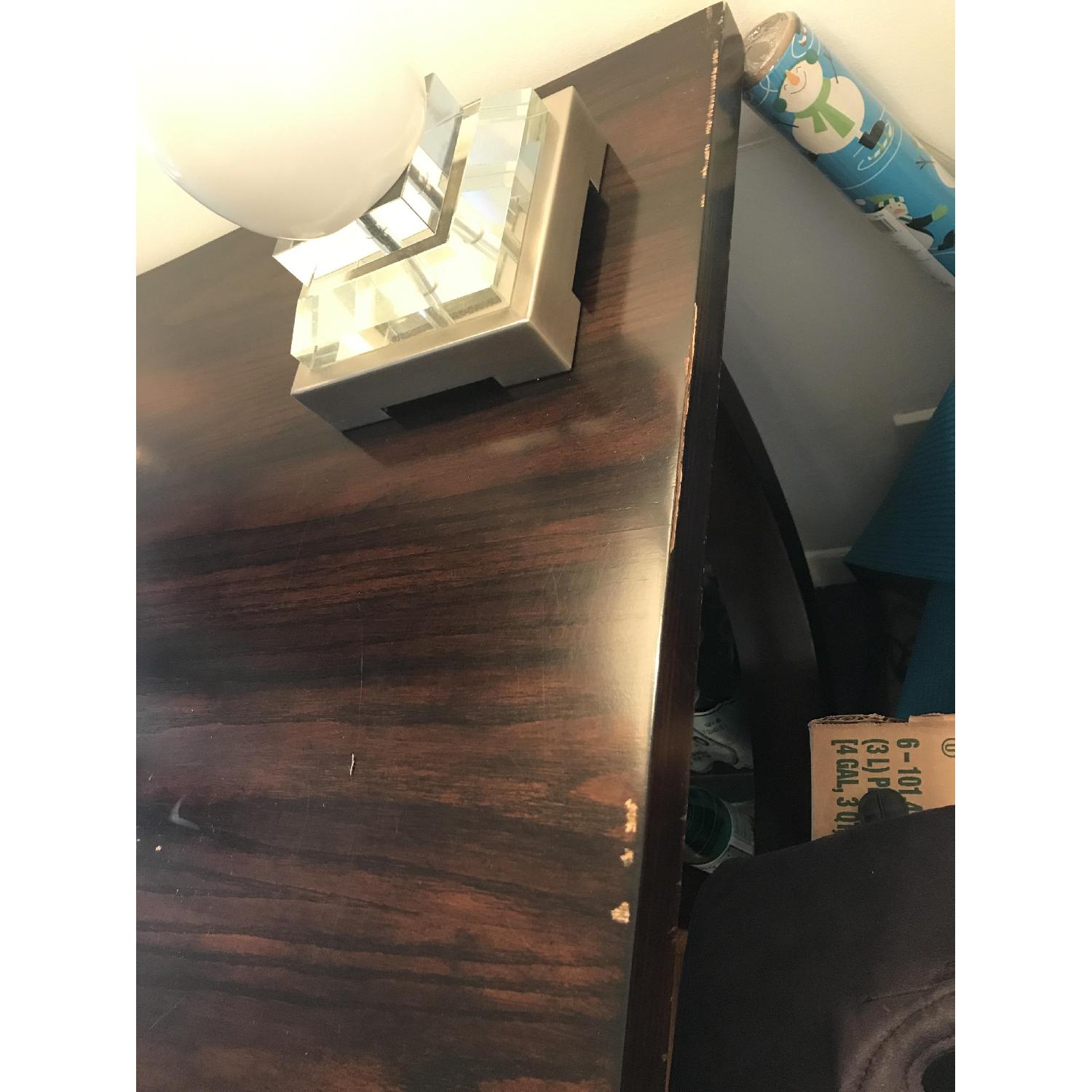 Artistica Large Dark wood Desk/Entryway Table w/ Anthropologie Interchangeable Hardware - image-3