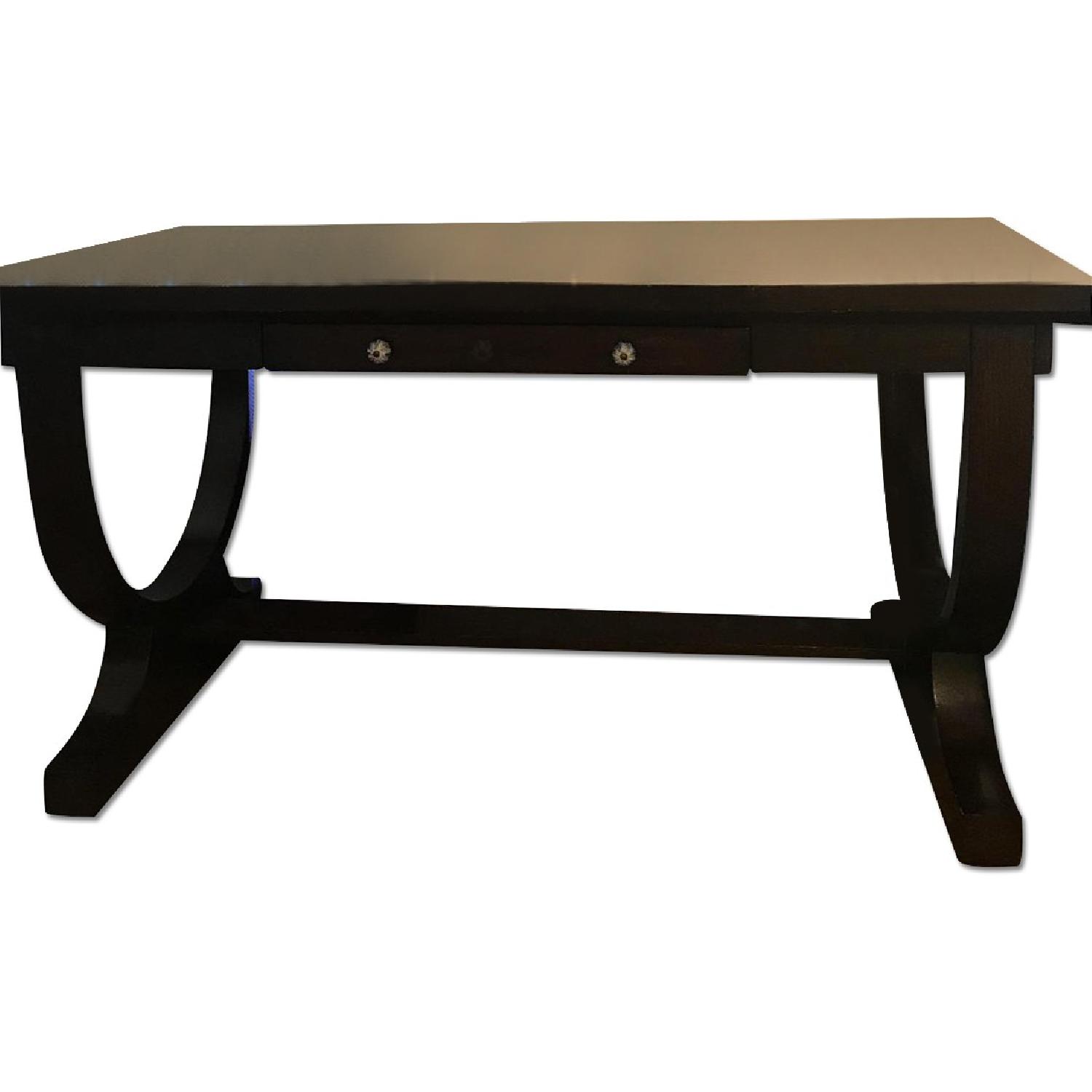 Artistica Large Dark wood Desk/Entryway Table w/ Anthropologie Interchangeable Hardware - image-0