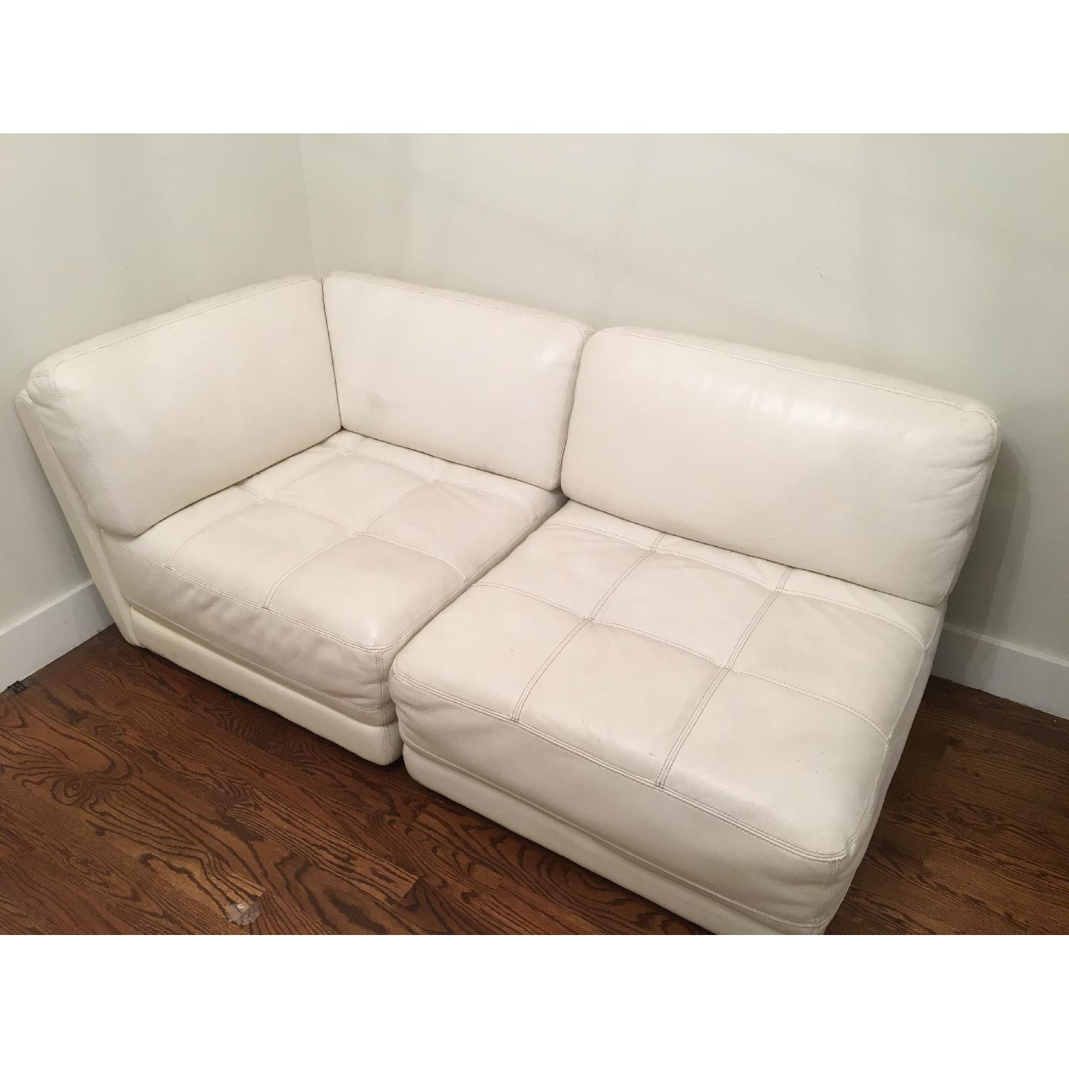 White Leather Sectional - image-1