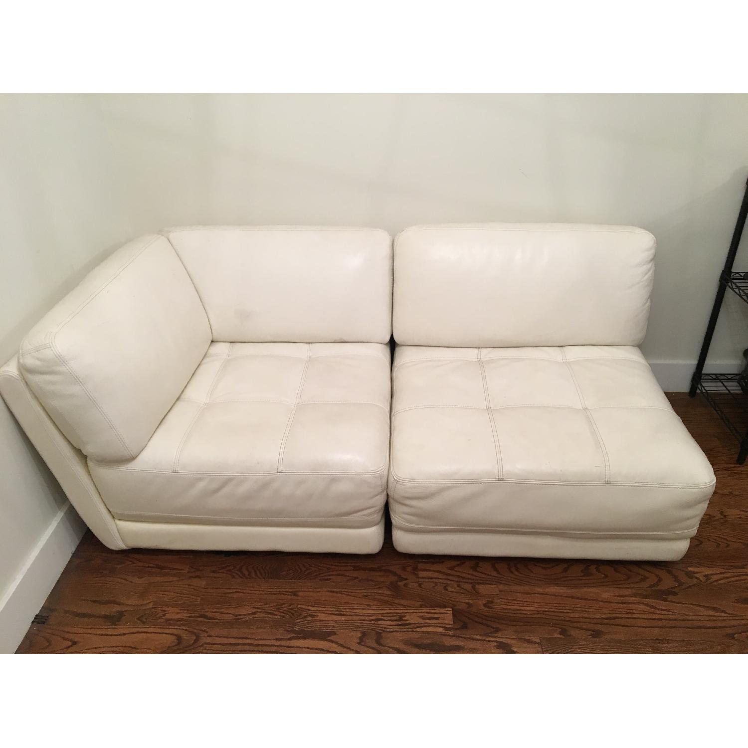 White Leather Sectional - image-3