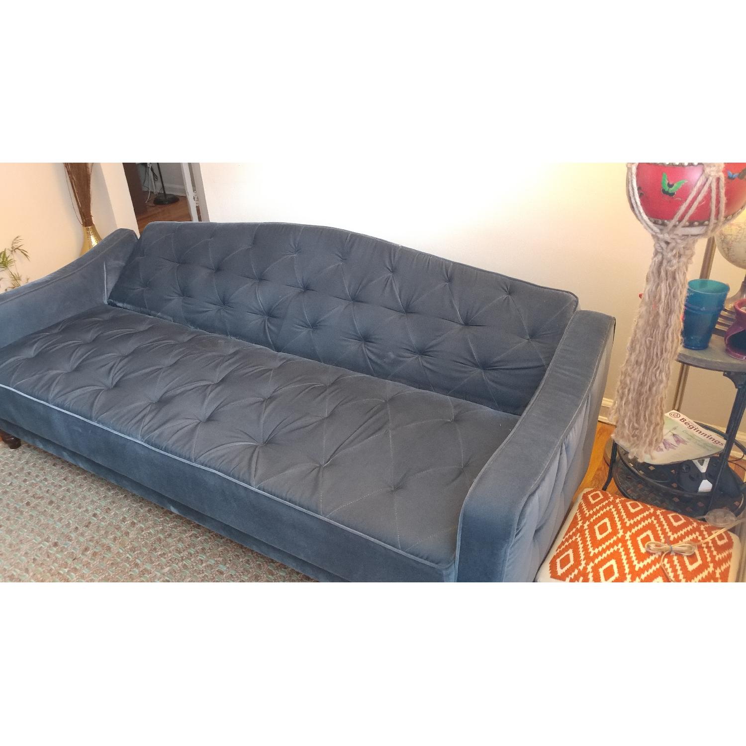 9 by Novogratz Vintage Tufted Sleeper Sofa in Navy Velour - image-2