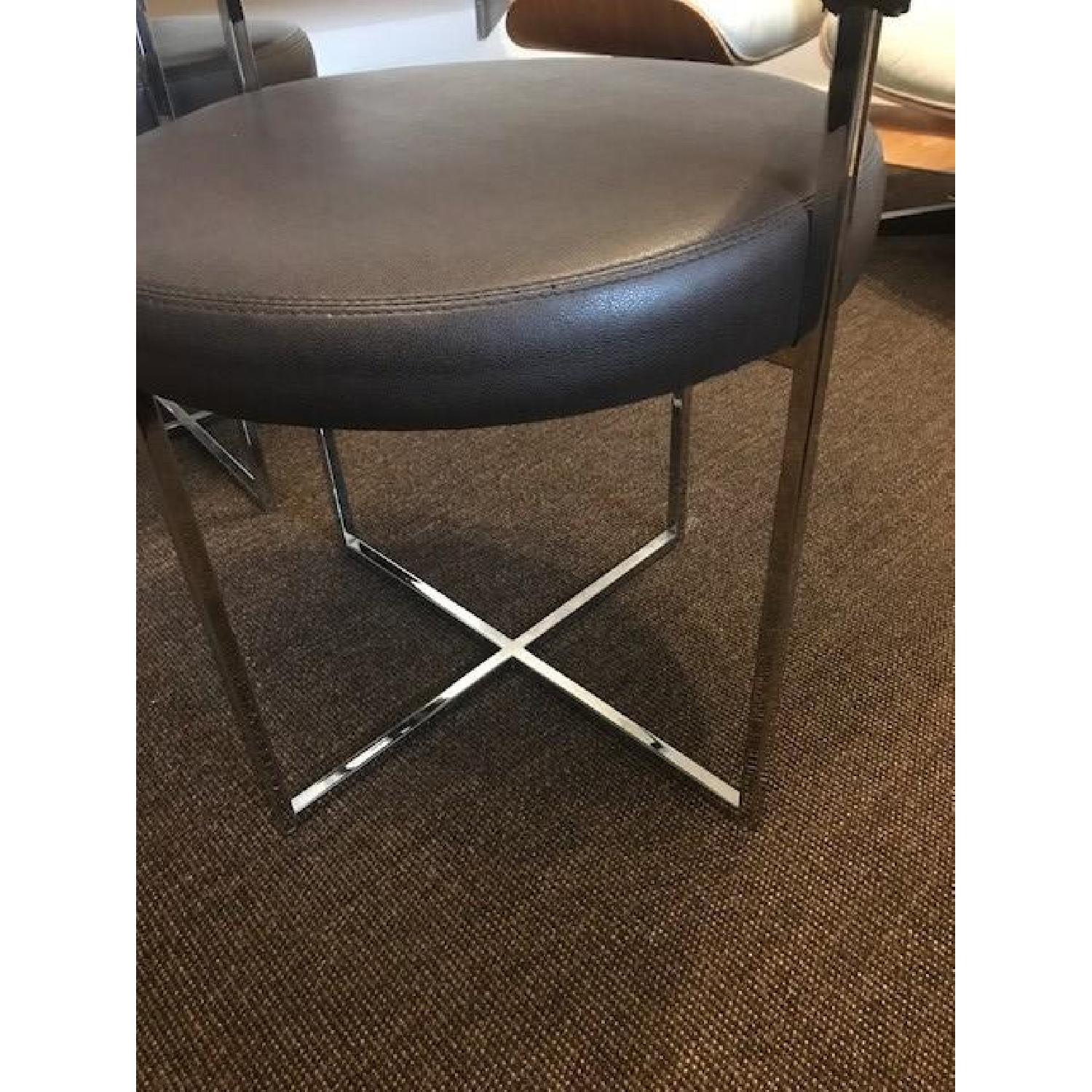 Brown Faux Leather Dining Chairs - image-4