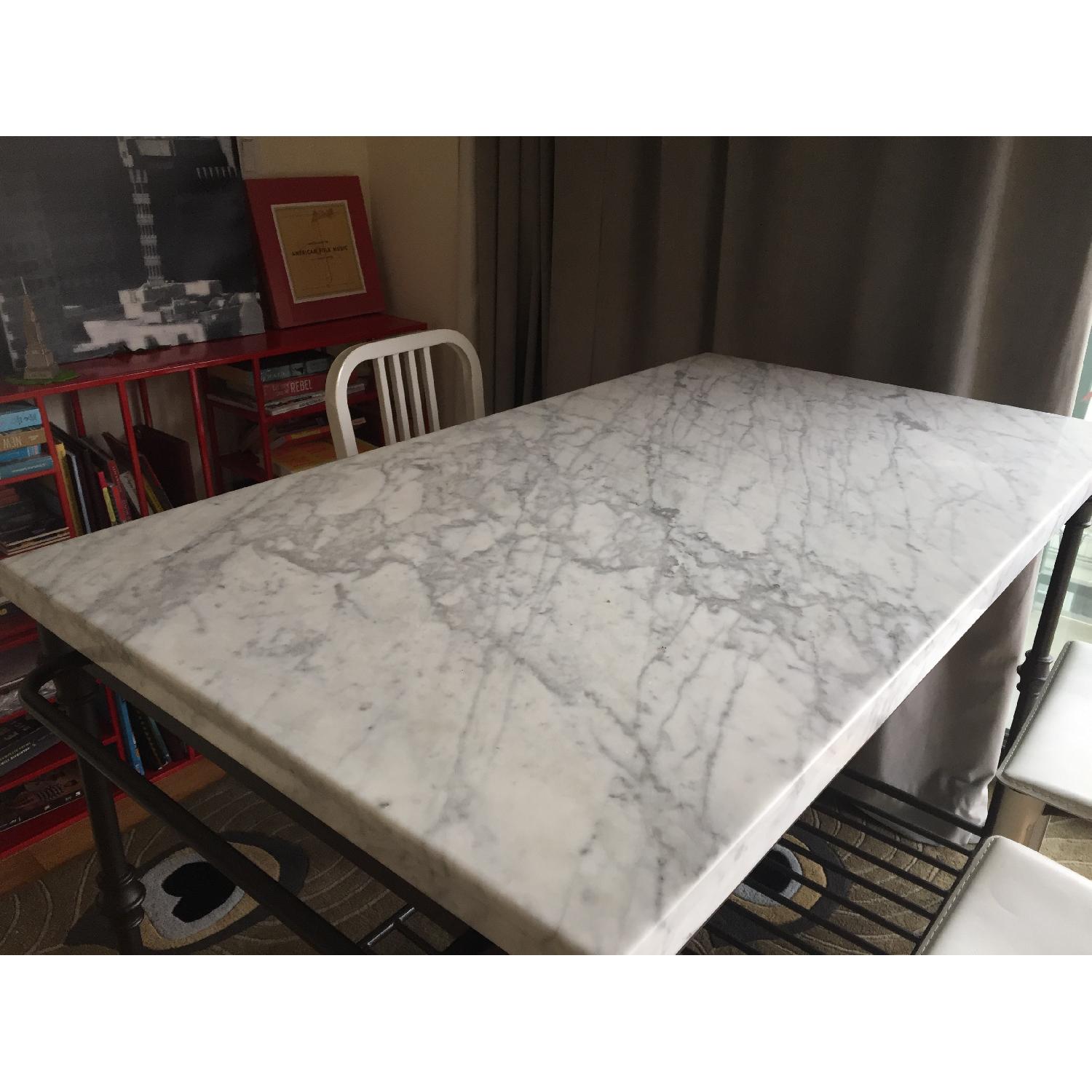 Crate & Barrel French Marble Counter Height Table - image-2