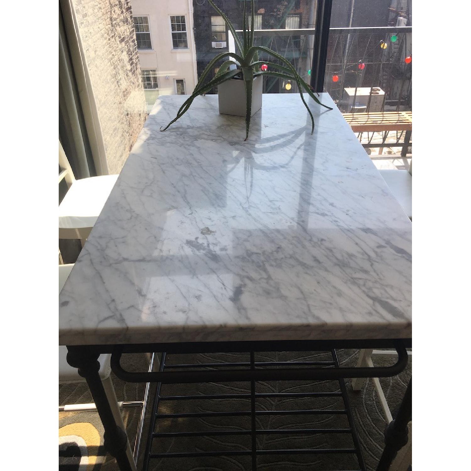 Crate & Barrel French Marble Counter Height Table - image-5
