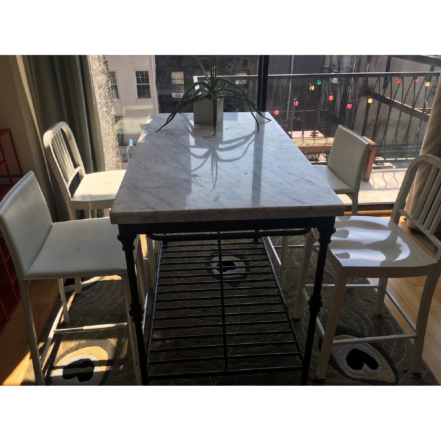 Crate & Barrel French Marble Counter Height Table - image-8