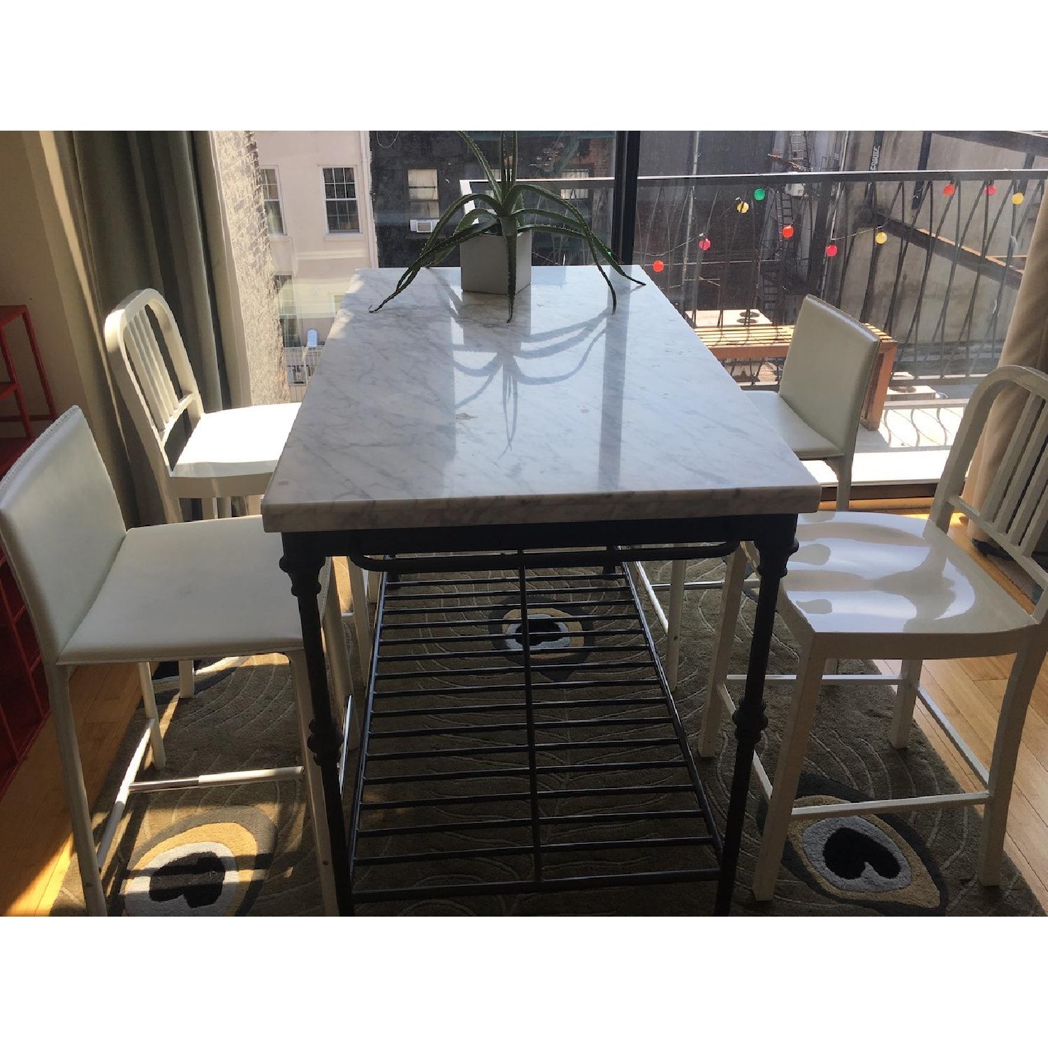Crate & Barrel French Marble Counter Height Table - image-9