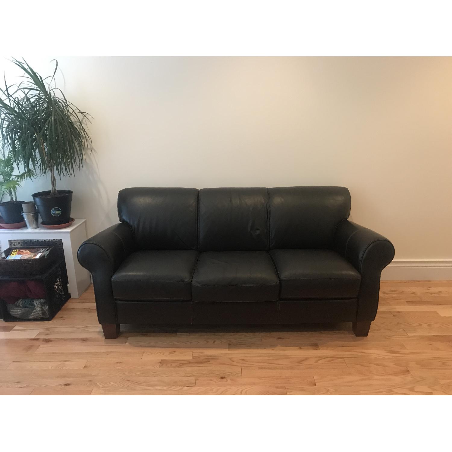 Raymour & Flanigan Leather Couch - image-1