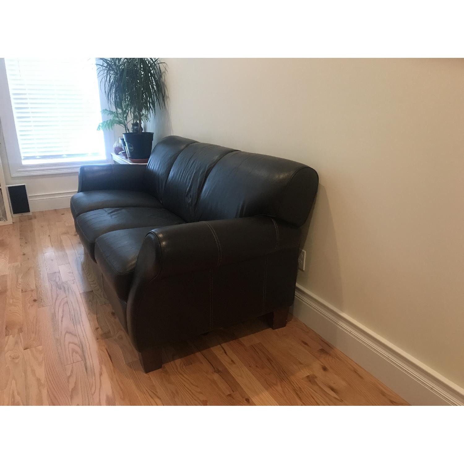 Raymour & Flanigan Leather Couch - image-2