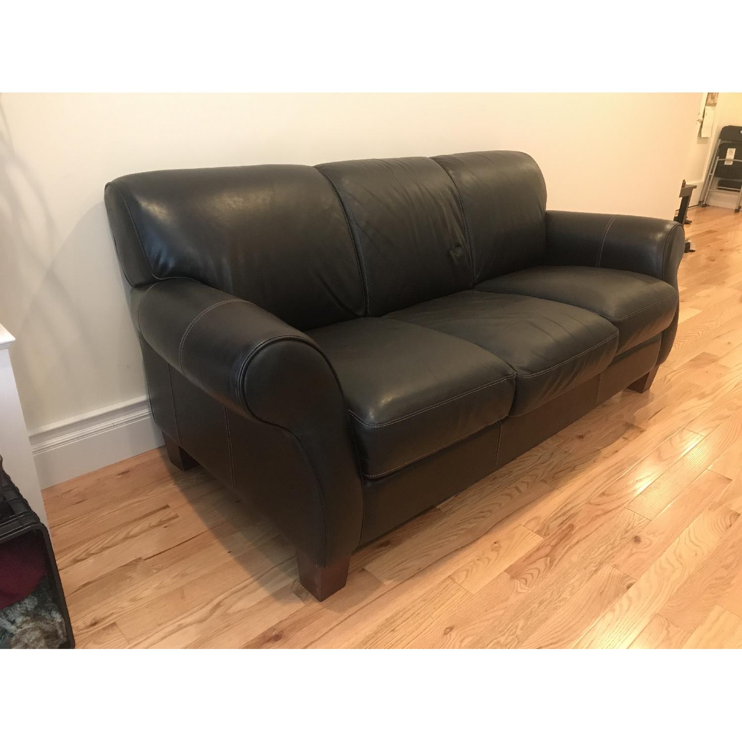 Raymour & Flanigan Leather Couch - image-3