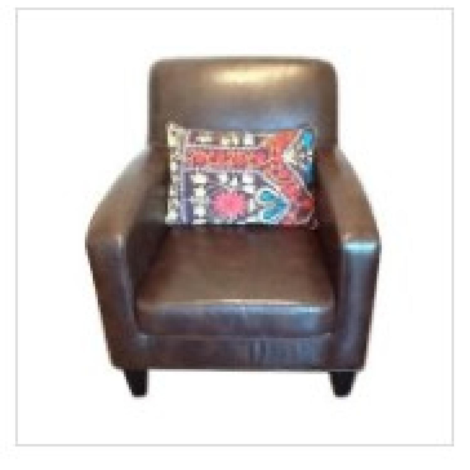 Leather Chair & Ottoman - image-0