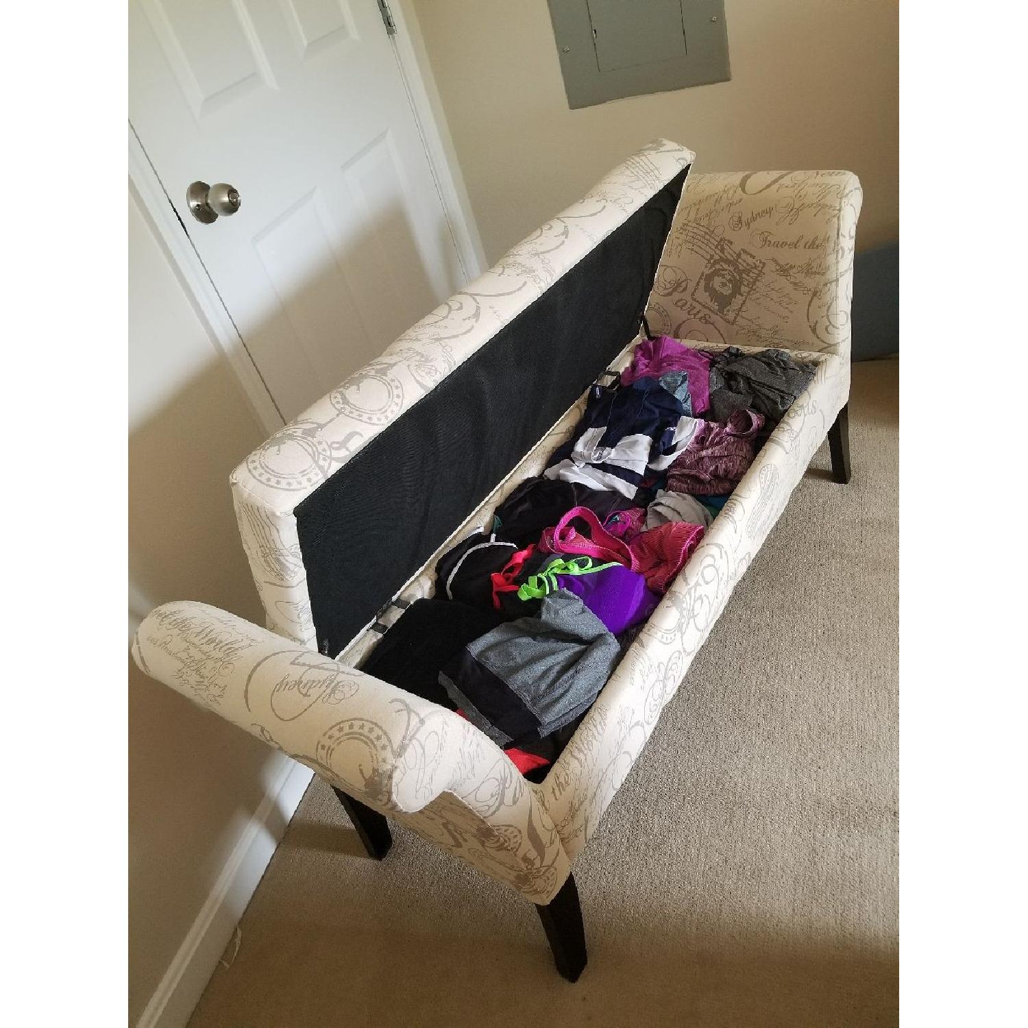 Furniture of America Dohshey French Style Fabric Storage Bench - image-2